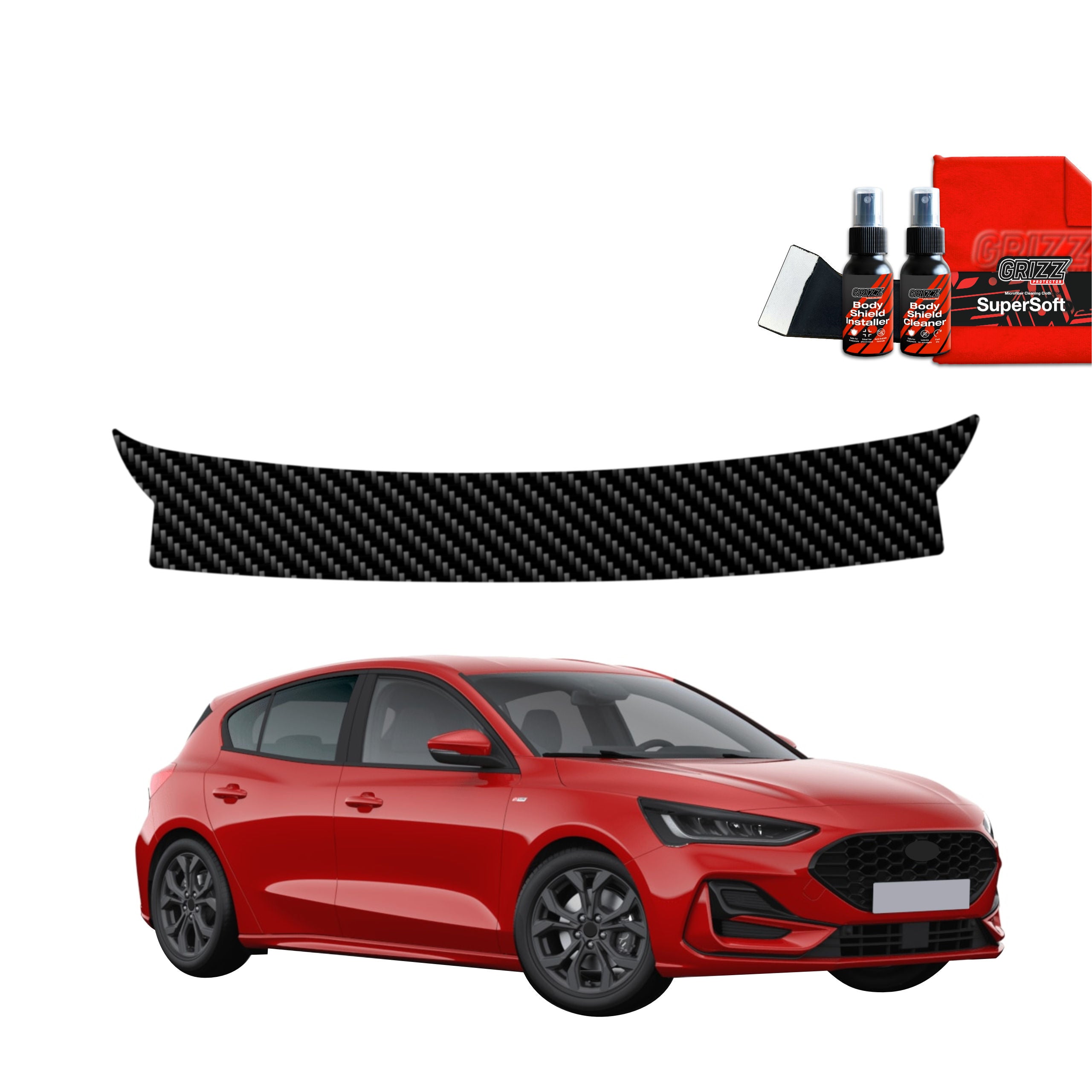 Kohlenstoff Schutzfolie Grizz Protector für Ladekante - Ford Focus ST-Line X Hatchback Facelift (2021-2025)
