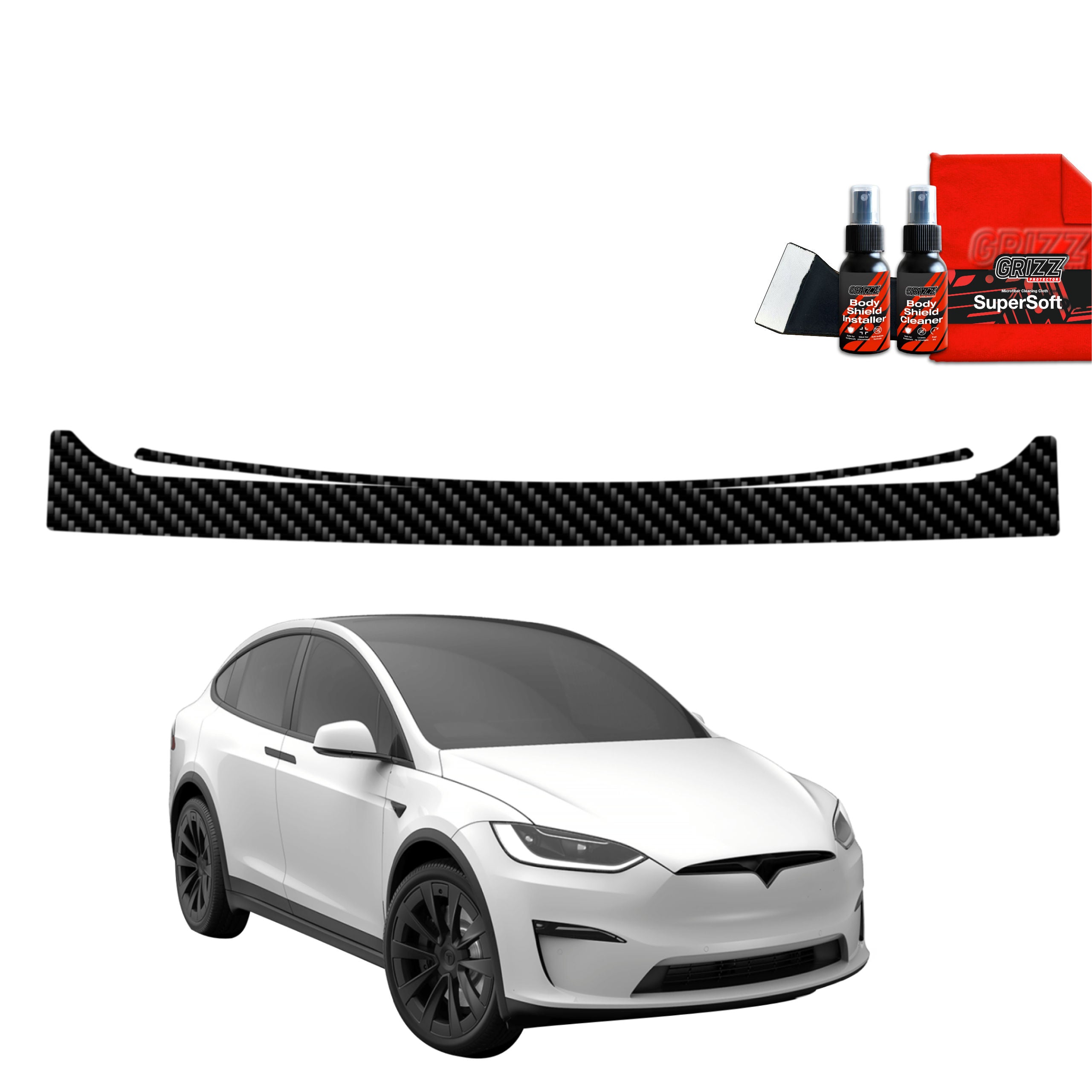 Kohlenstoff Schutzfolie Grizz Protector für Ladekante - Tesla Model X (2021-2026)