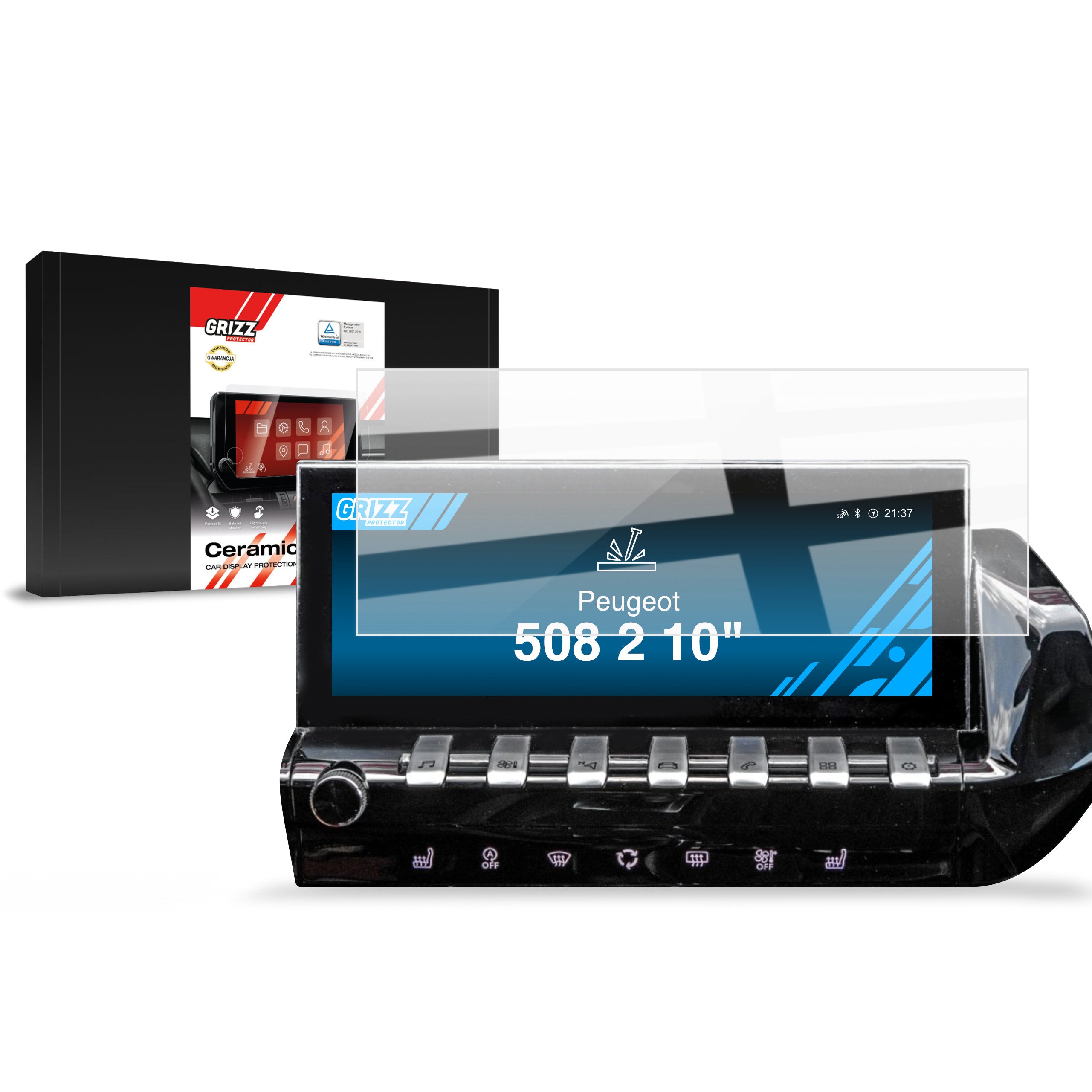 Keramische Autodisplayfolie für Peugeot 508 2 (2018-2023), Grizz Protector