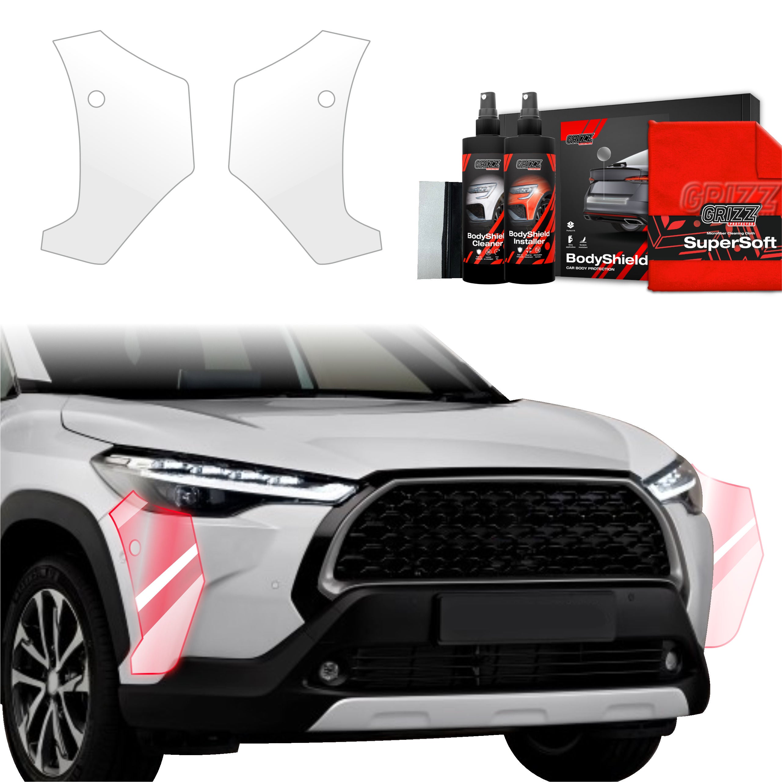 2in1 Schutzfolie Grizz Protector für Stoßstange - Toyota Corolla Cross (2022-2026)