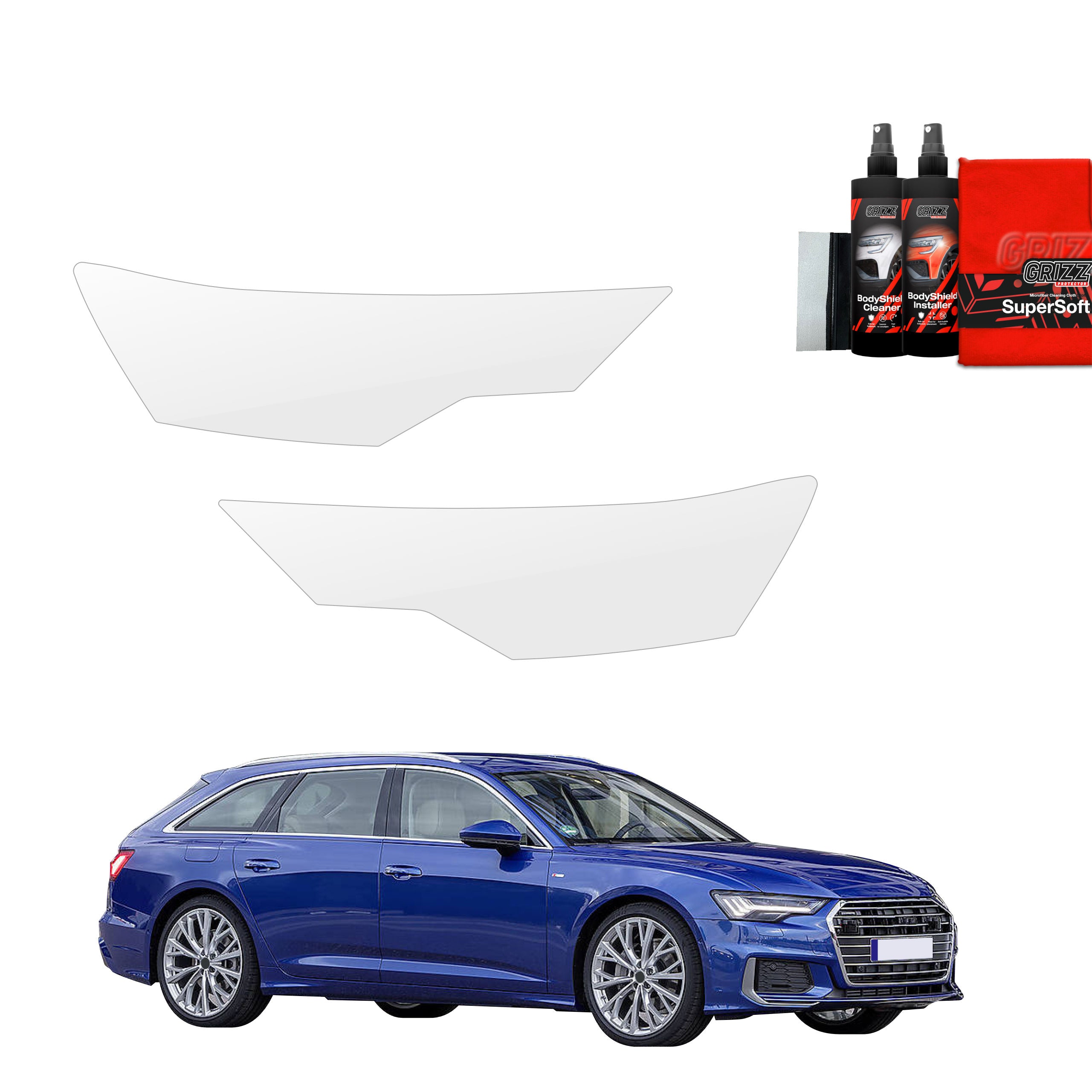 2in1 Schutzfolie Grizz Protector für Scheinwerfer - Audi A6 C8 Kombi (2018-2023)