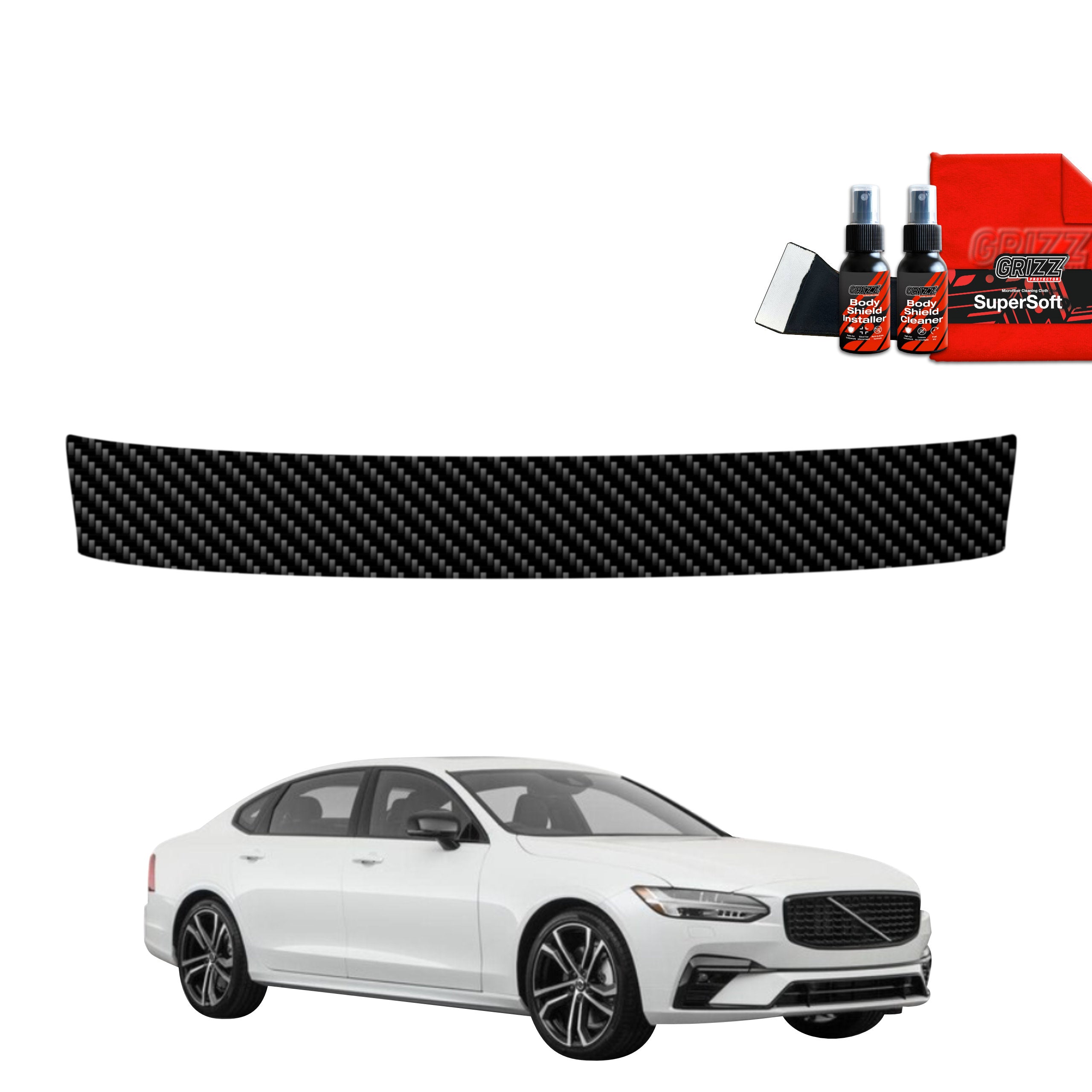 Kohlenstoff Schutzfolie Grizz Protector für Ladekante - Volvo S90 Sedan 5D (2016-2020)