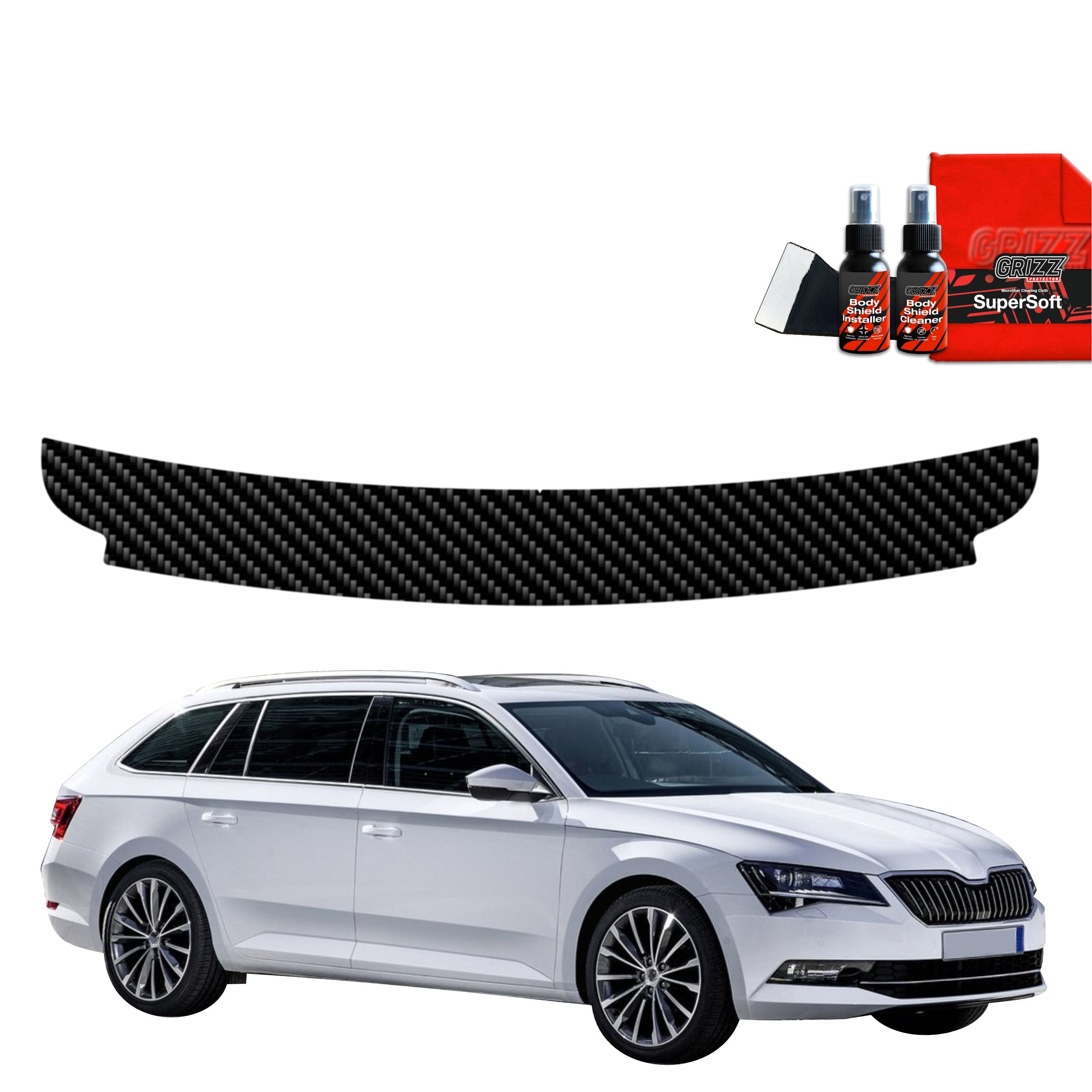 Kohlenstoff Schutzfolie Grizz Protector für Ladekante - Skoda Superb 3 Combi (2016-2019)