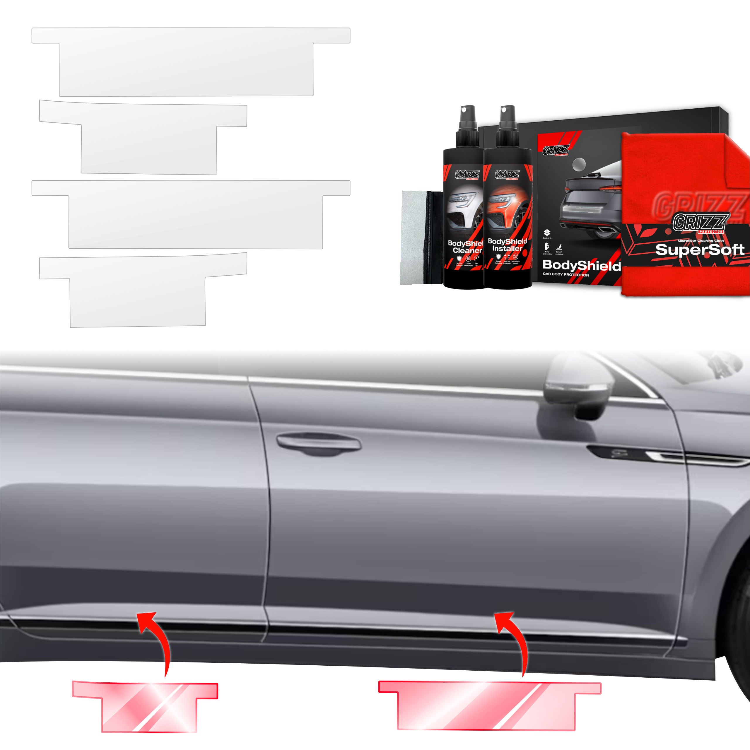 4in1 Schutzfolie Grizz Protector für Schweller - Volkswagen VW Arteon (2024-2025)