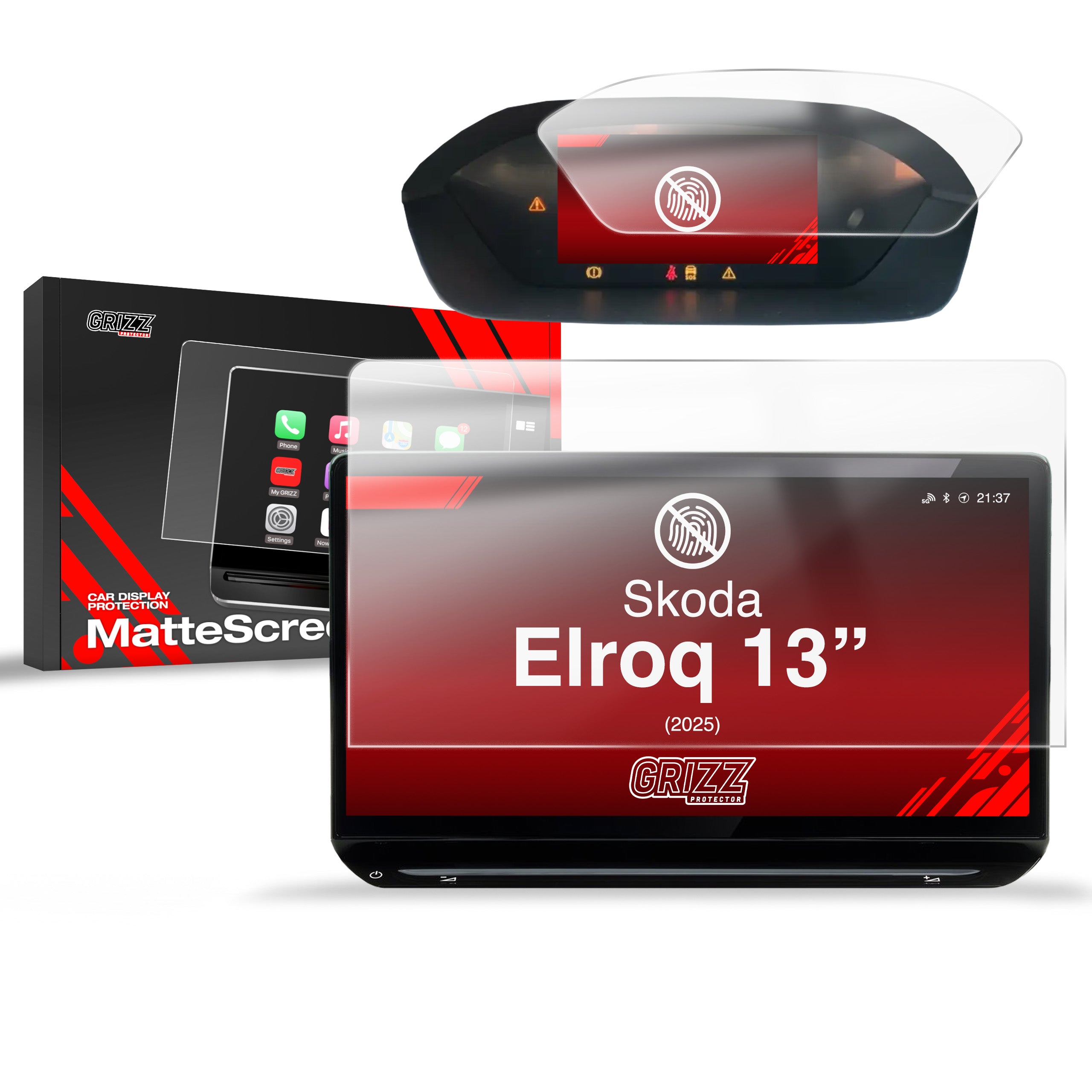 Matte Autodisplayfolie 2in1 für Skoda Elroq 13" (2025-2026), Grizz Protector
