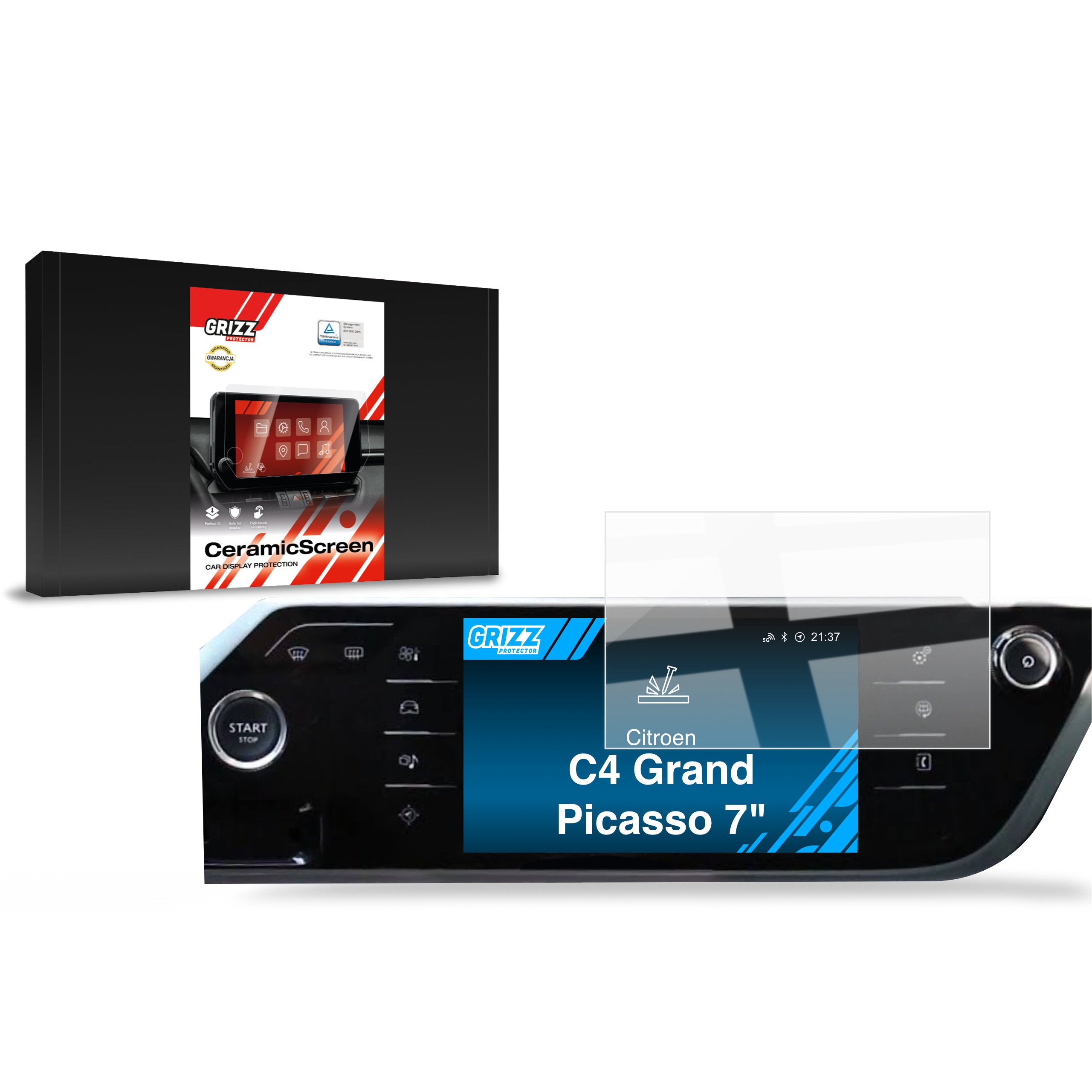 Keramische Autodisplayfolie für Citroen C4 Grand Picasso (2014-2018), Grizz Protector