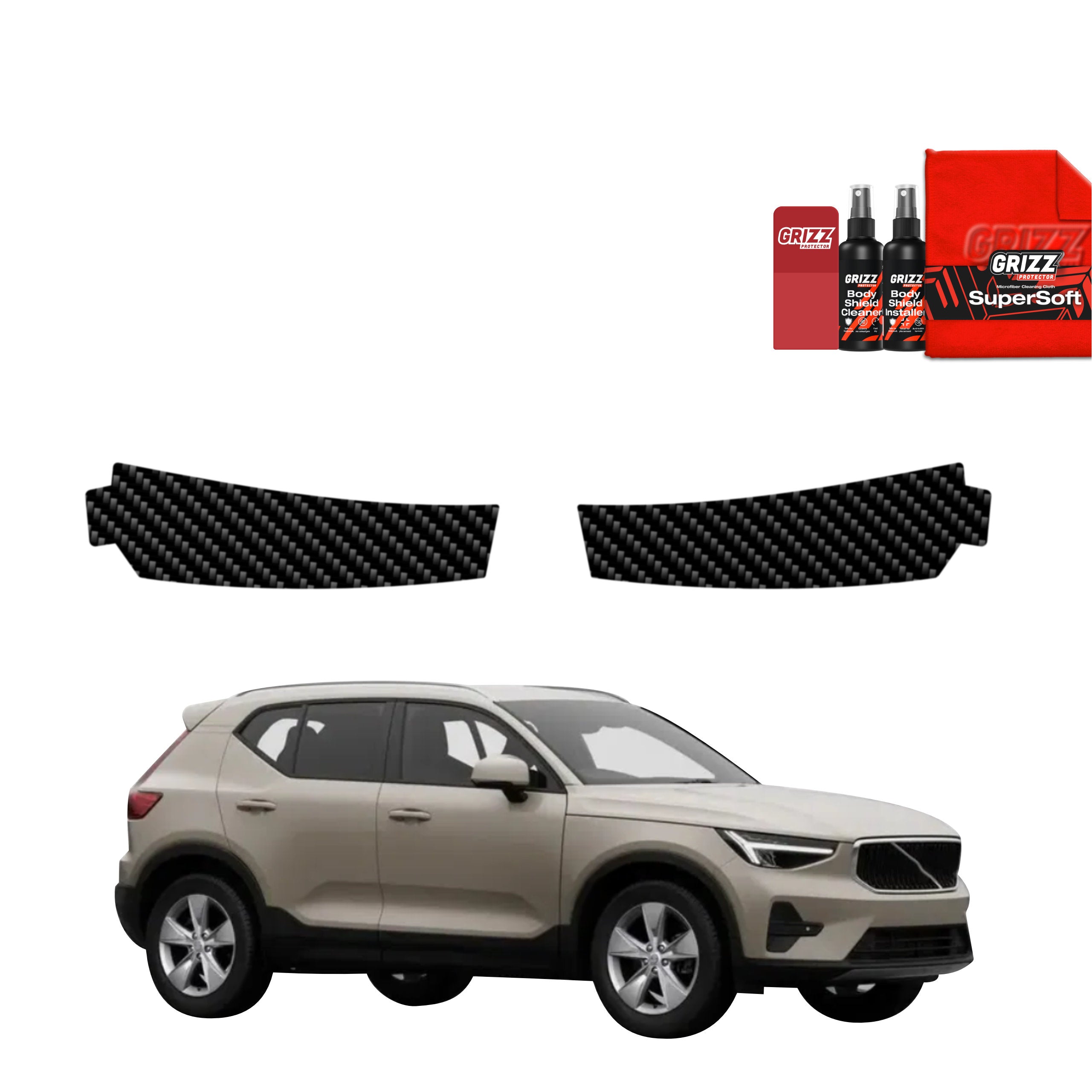 2in1 Kohlenstoff Schutzfolie Grizz Protector für Ladekante - Volvo XC40 (2022-2026)