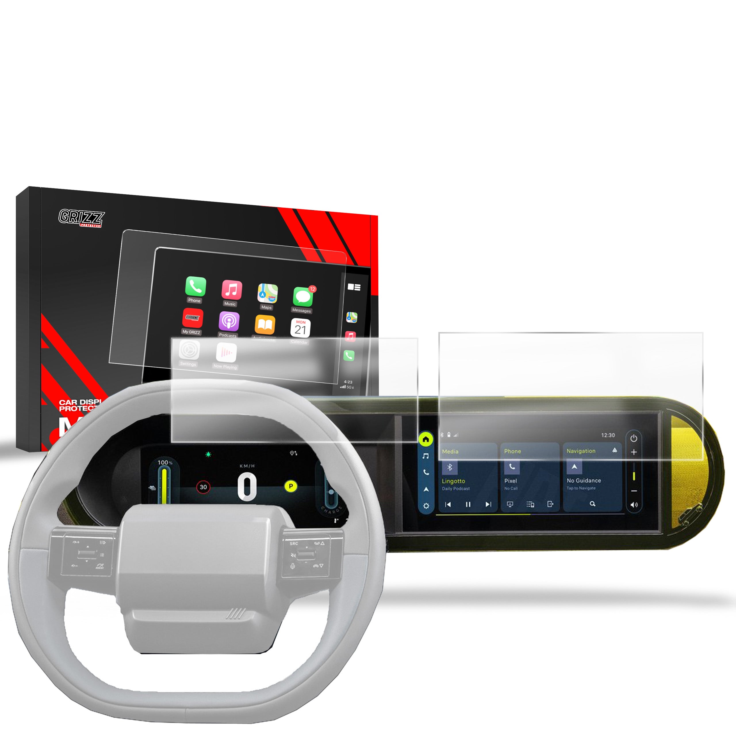 Matte Autodisplayfolie für Fiat Grande Panda 10,25" (2025-2026), Grizz Protector