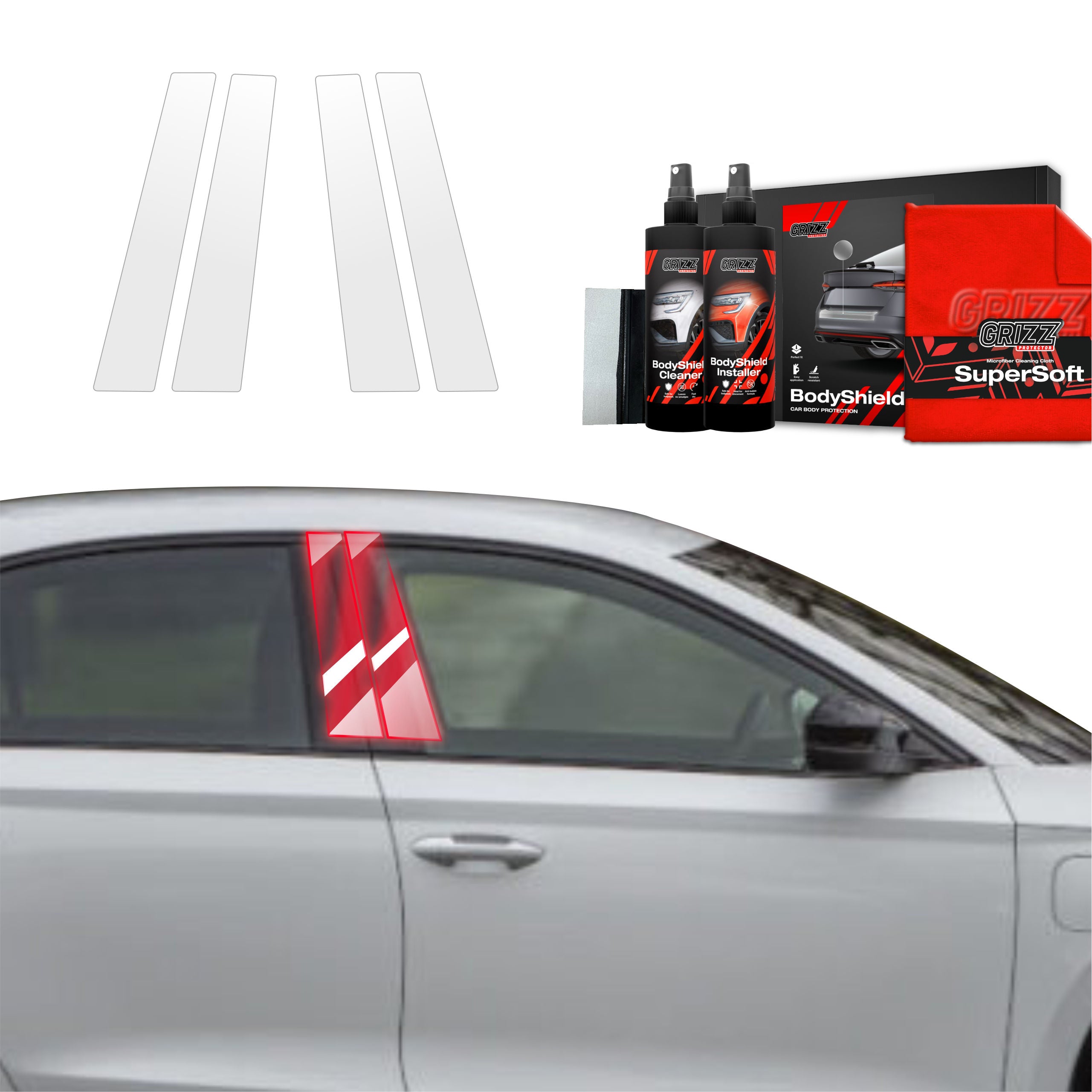 4in1 Schutzfolie Grizz Protector für B-Säule - Skoda Octavia 4 Hatchback Facelifting (2024-2026)