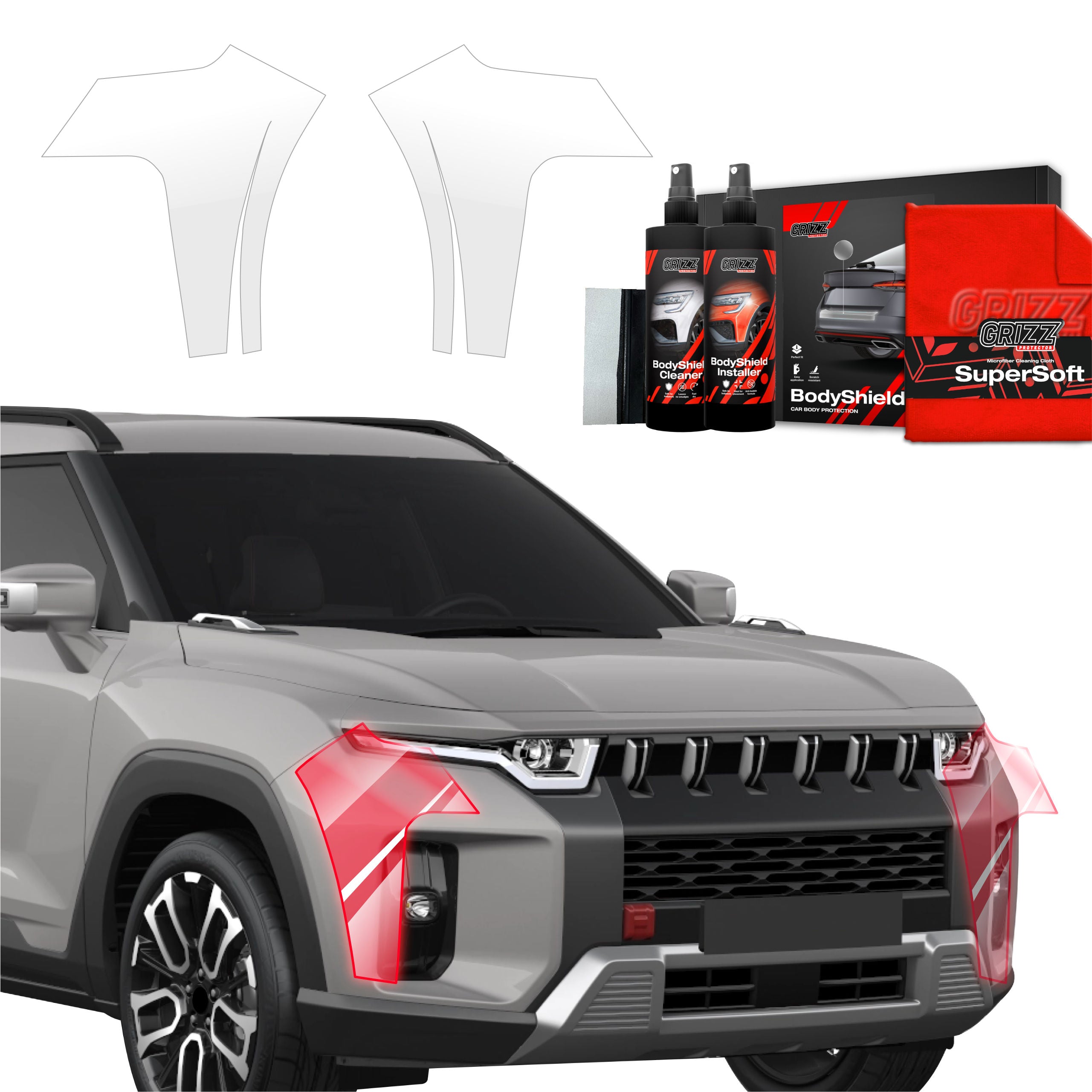 2in1 Schutzfolie Grizz Protector für Stoßstange - SsangYong Torres (2024-2026)