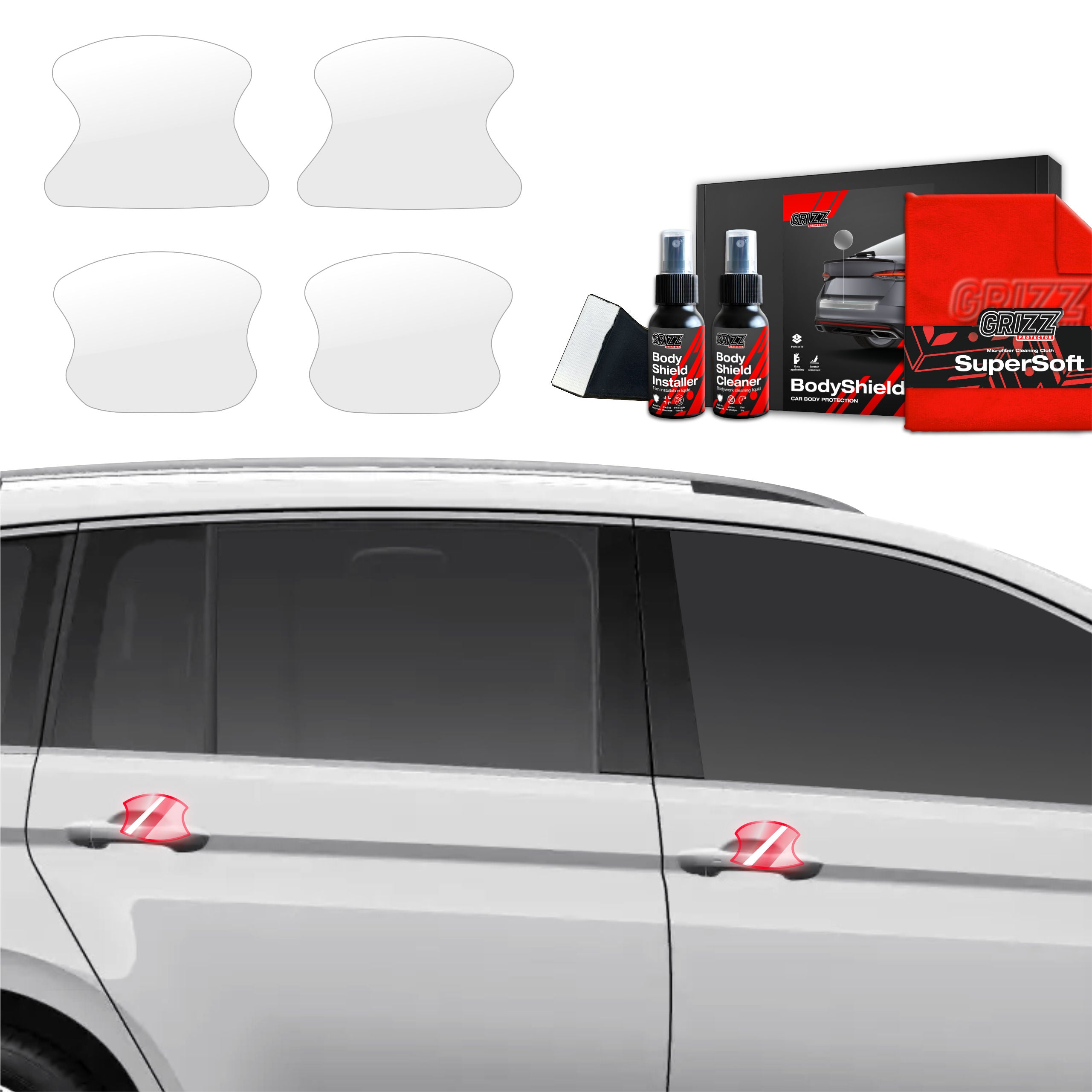 4in1 Schutzfolie Grizz Protector für Türgriffmulden - Volkswagen VW Touran (2024-2026)