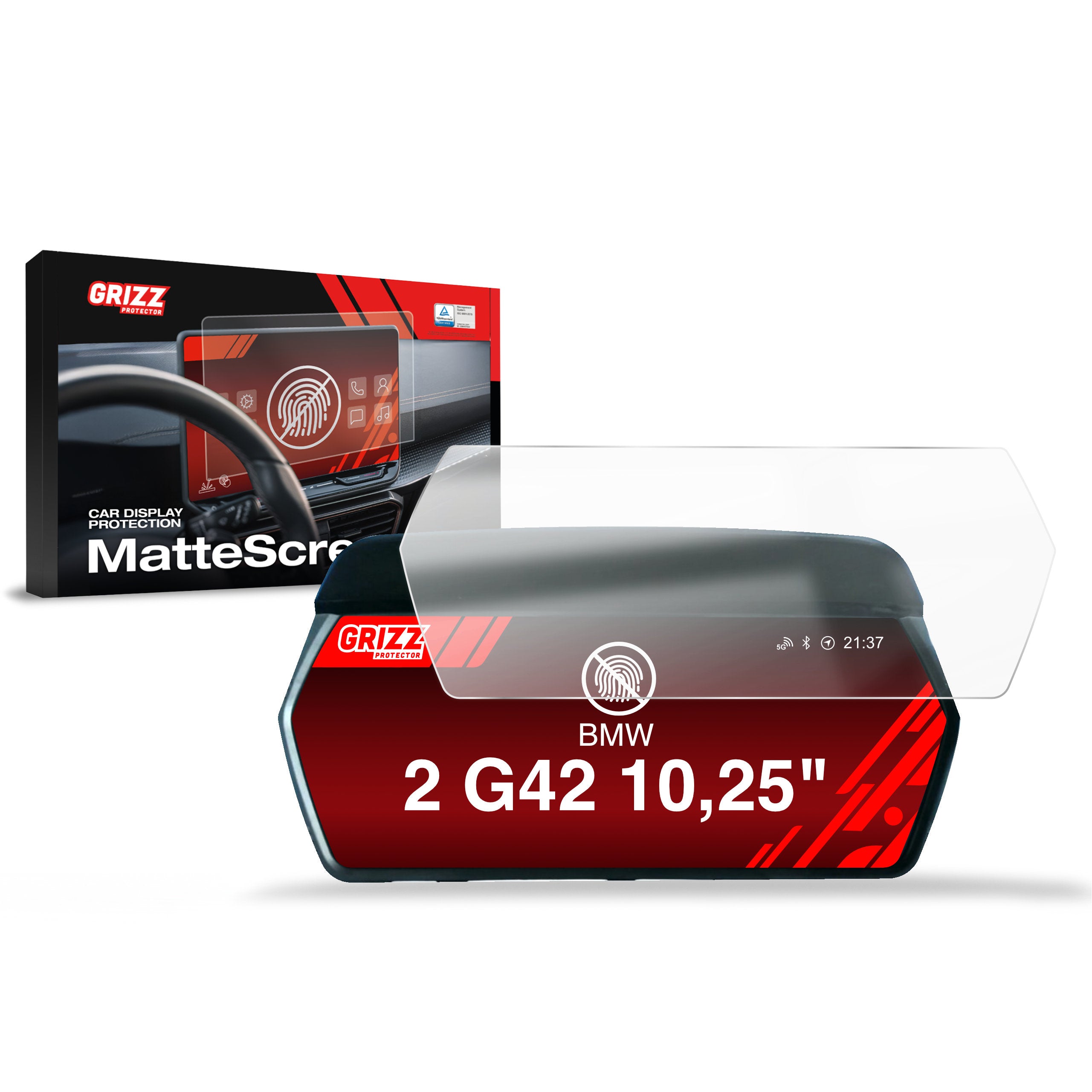Matte Autodisplayfolie für BMW 2 G42 Live Cockpit 10,25" (2021-2024), Grizz Protector