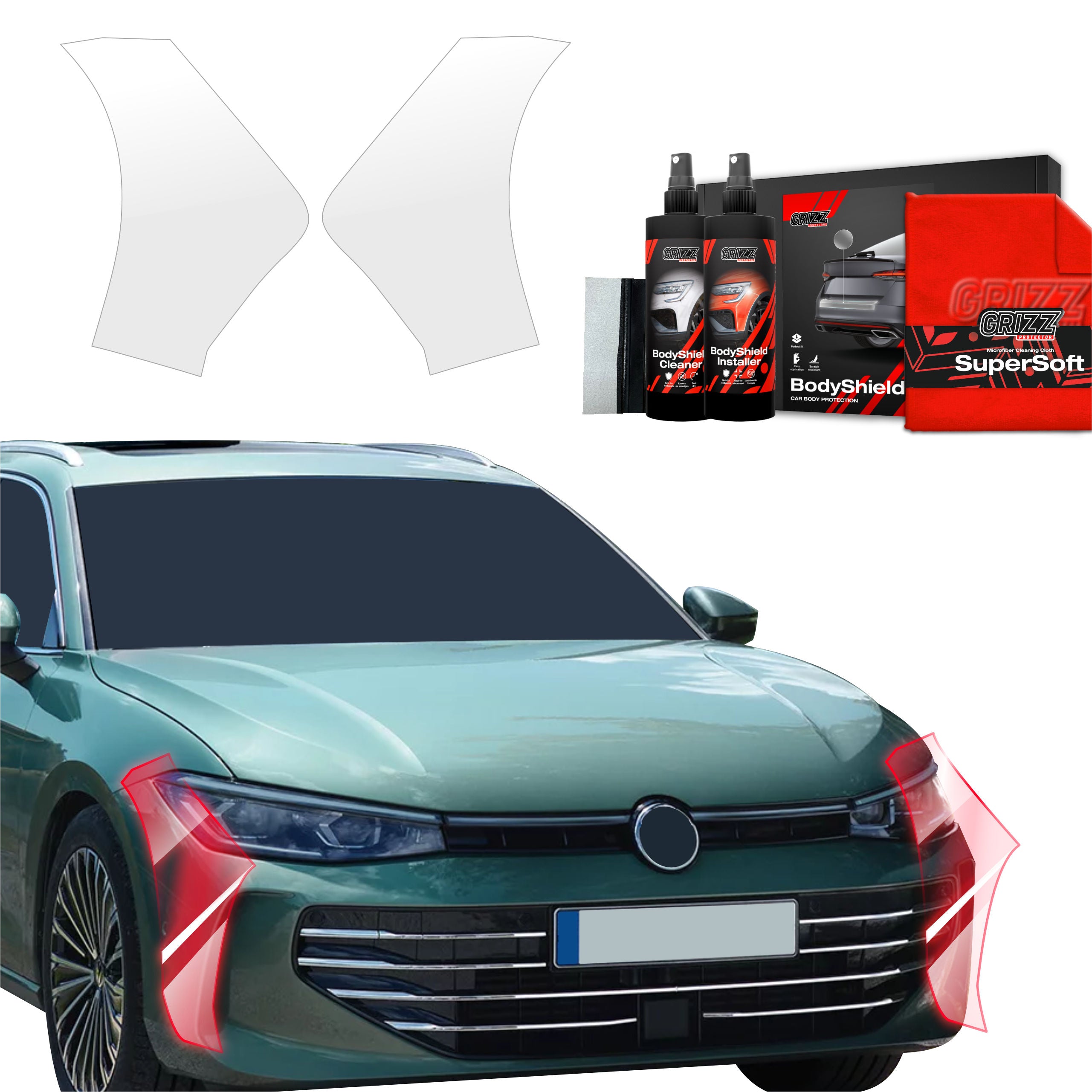 2in1 Schutzfolie Grizz Protector für Stoßstange - Volkswagen VW Passat B9 (2024-2026)