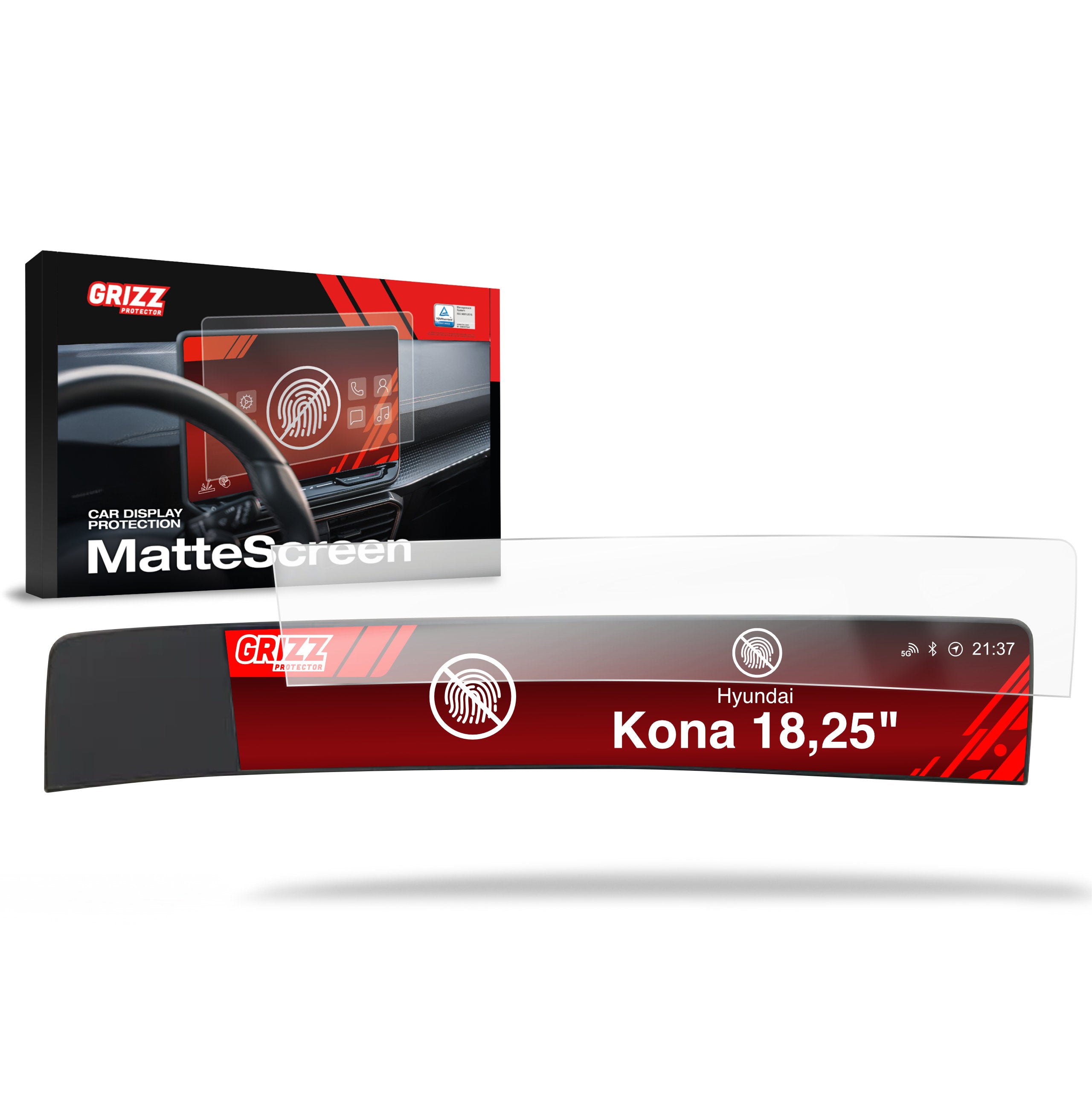 Matte Autodisplayfolie für Hyundai Kona (2023-2026), Grizz Protector