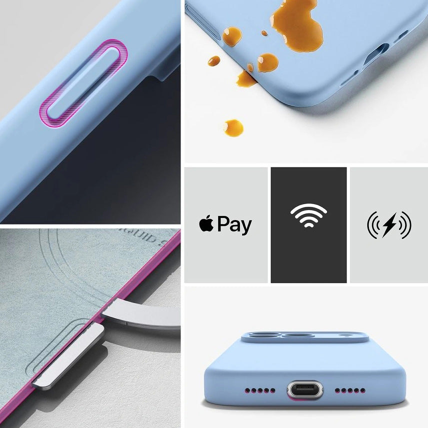 Handyhülle für iPhone 18 Pro Max, Ringke Silicone CC Magnetic mit MagSafe, Hellblau (7/9)