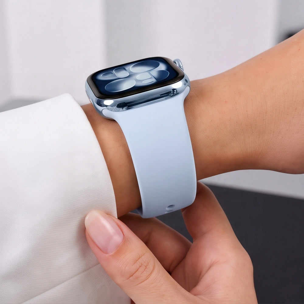 Armband für Apple Watch 42/41/40/38 mm, Tech-Protect Silicone, Hellblau (7/9)