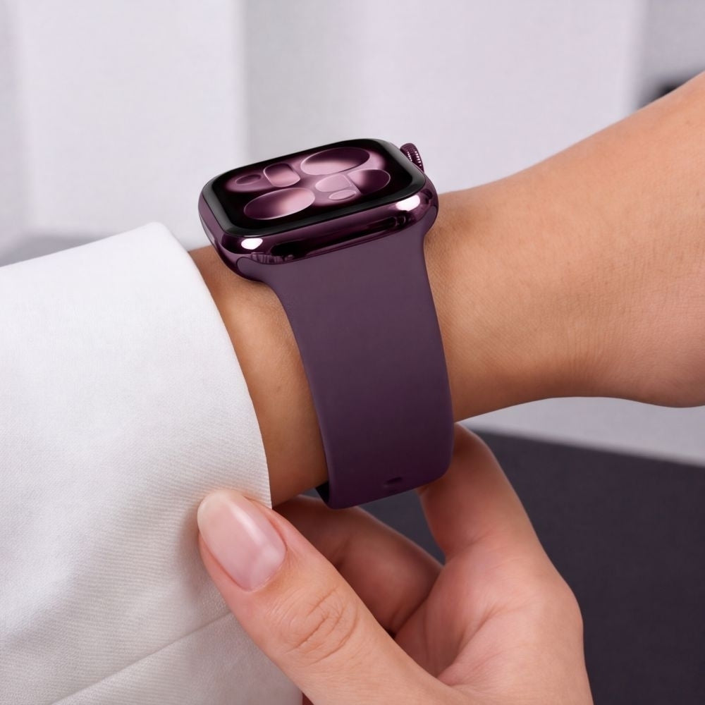 Armband für Apple Watch 42/41/40/38 mm, Tech-Protect Silicone, Burgunderrot (7/9)