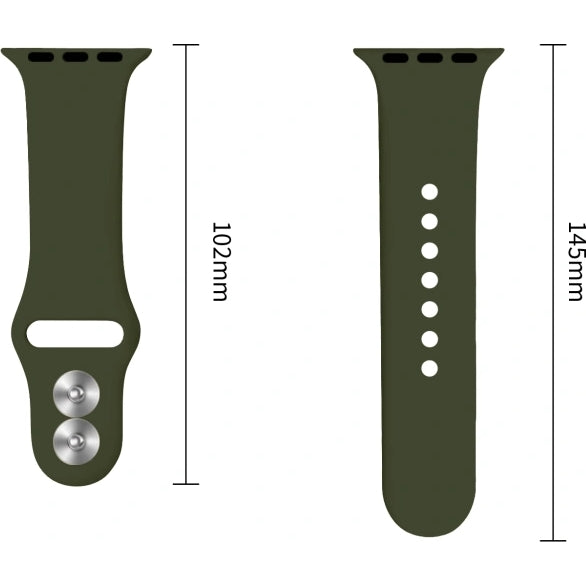 Armband für Apple Watch 49/46/45/44 mm, Tech-Protect Silicone, Dunkelgrün (7/8)