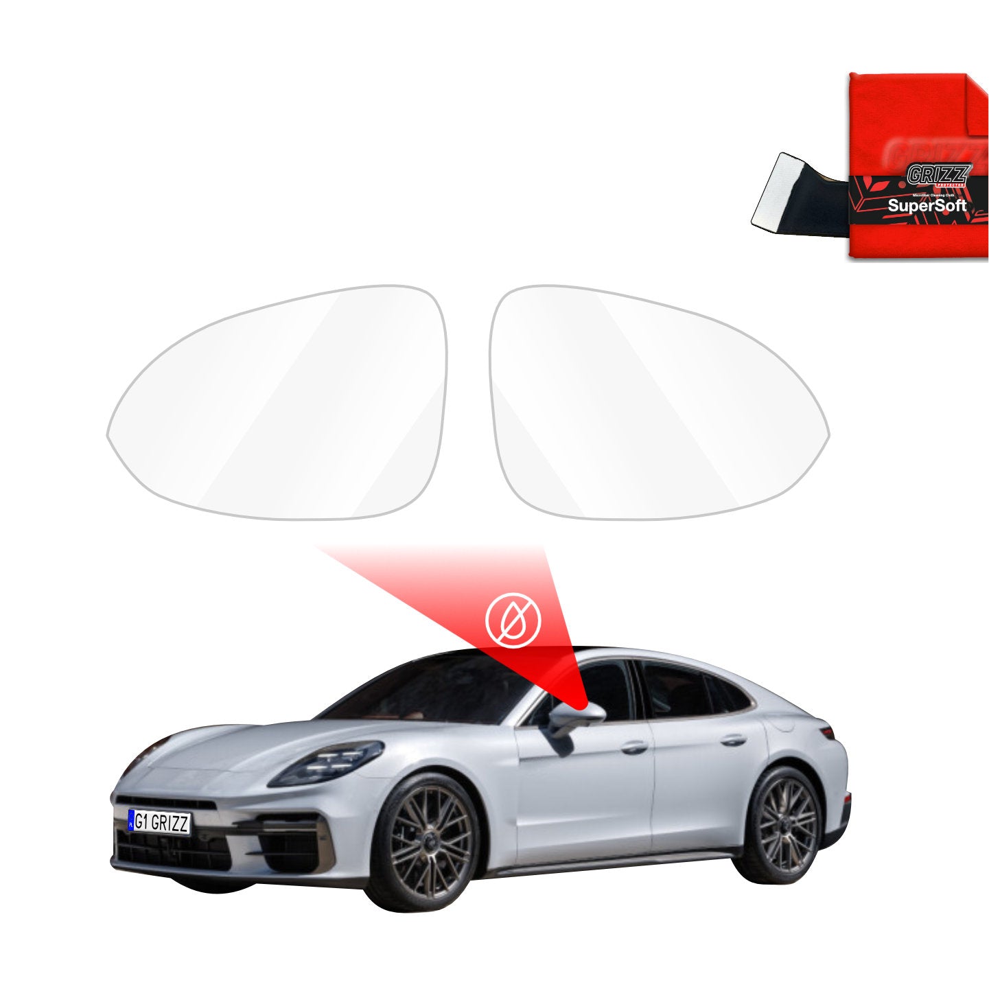 Regenschutzfolie Grizz Protector für Außenspiegel - Porsche Panamera 2 (2016-2024)