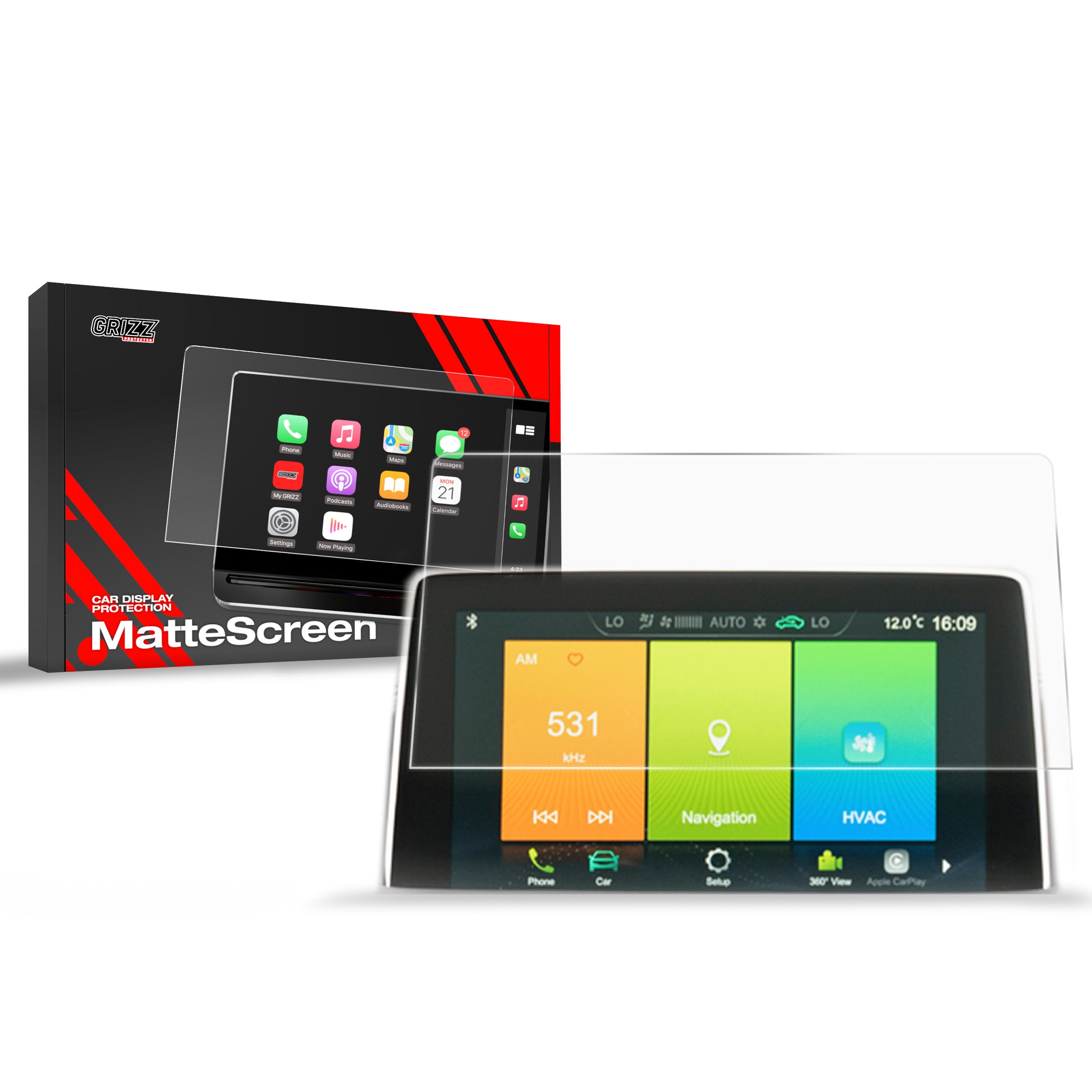 Matte Autodisplayfolie für MG HS 10,1" (2022-2026), Grizz Protector