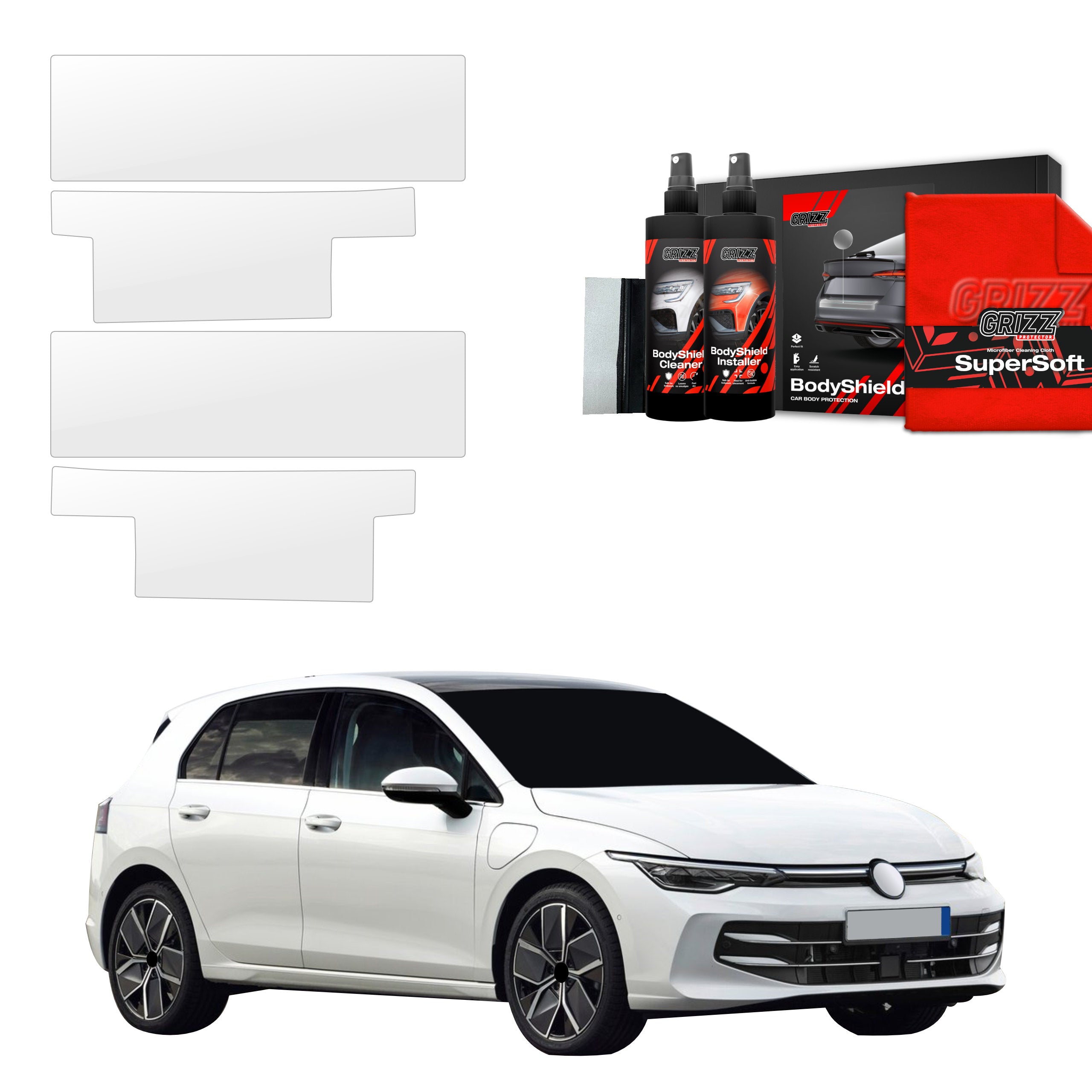 4in1 Schutzfolie Grizz Protector für alle Schweller - Volkswagen VW Golf 8 Hatchback (2024-2026)