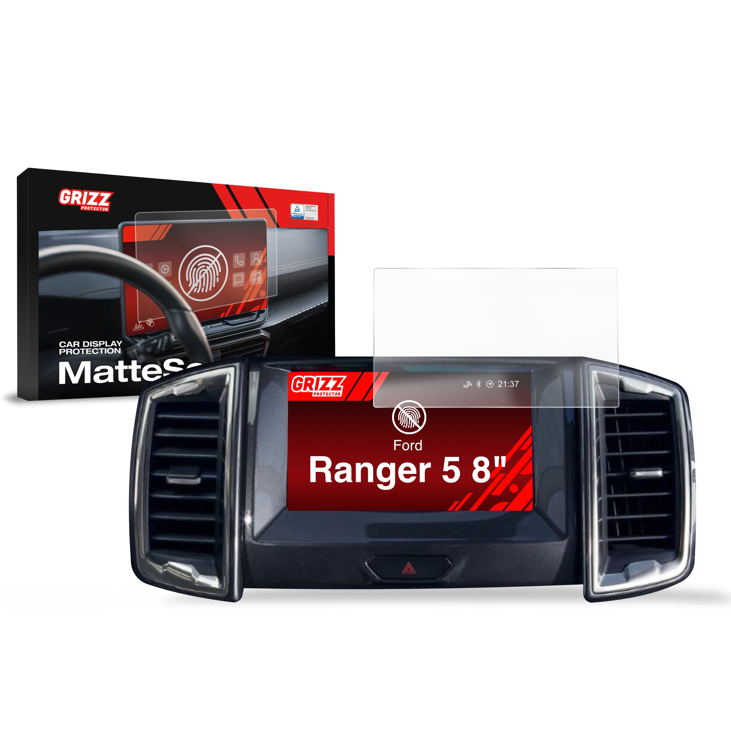 Matte Autodisplayfolie für Ford Ranger 5 (2015-2023), Grizz Protector