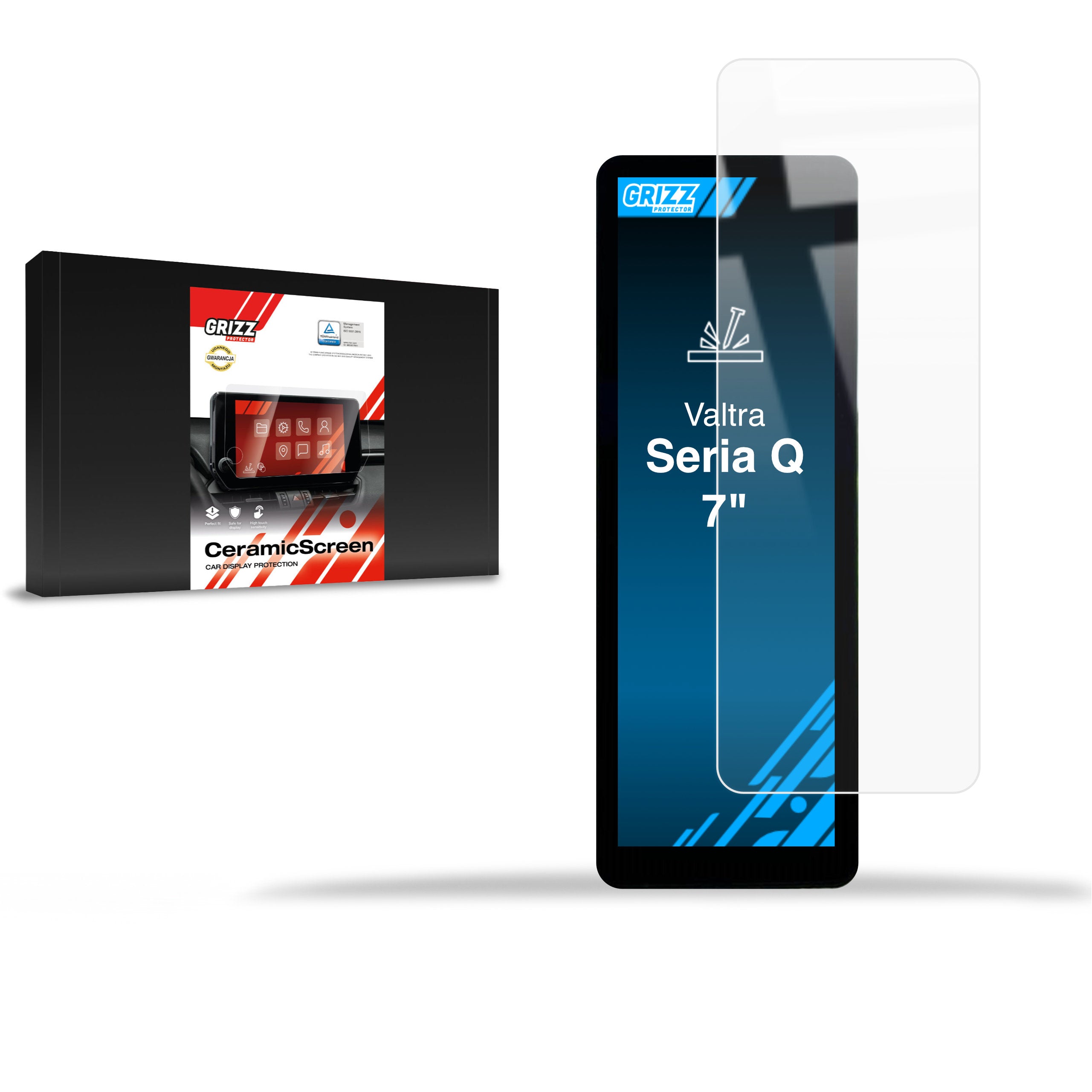 Keramische Autodisplayfolie für Valtra seria Q A-Pillar Display 7" (2017-2026), Grizz Protector