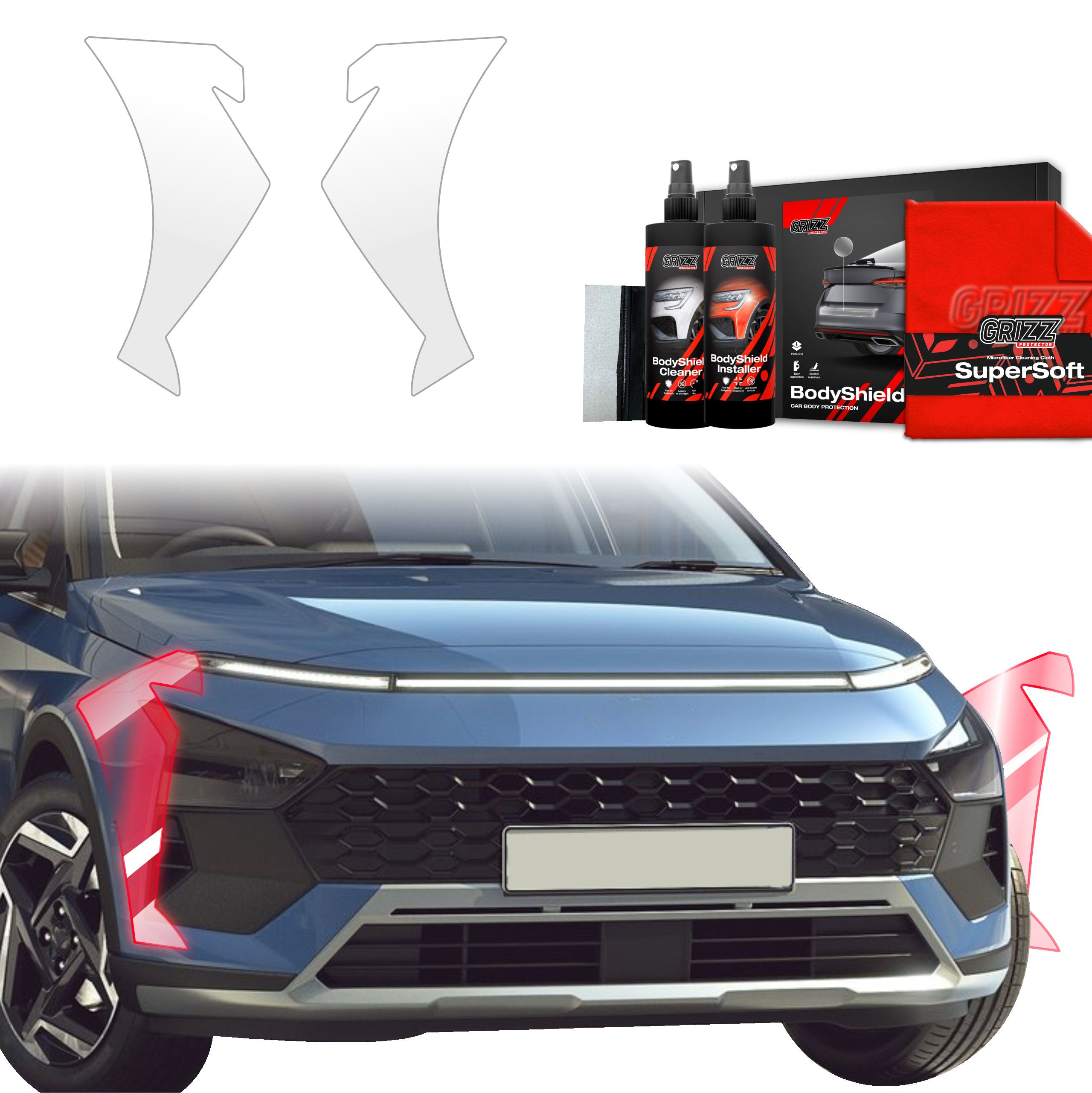 2in1 Schutzfolie Grizz Protector für Stoßstange - Hyundai Bayon (2024-2026)