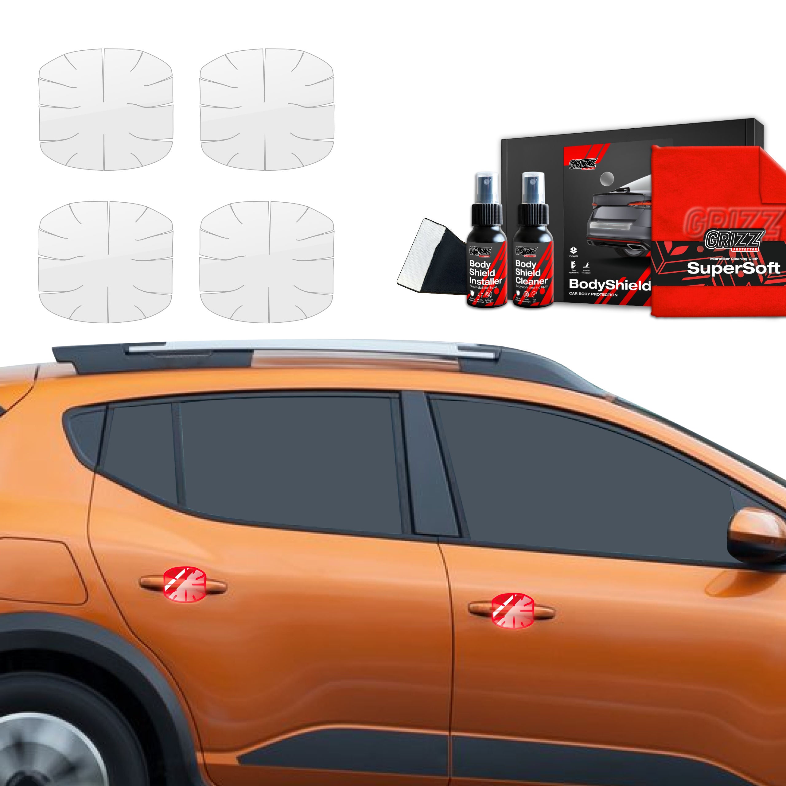 4in1 Schutzfolie Grizz Protector für Türgriffmulden - Dacia Sandero (2020-2026)