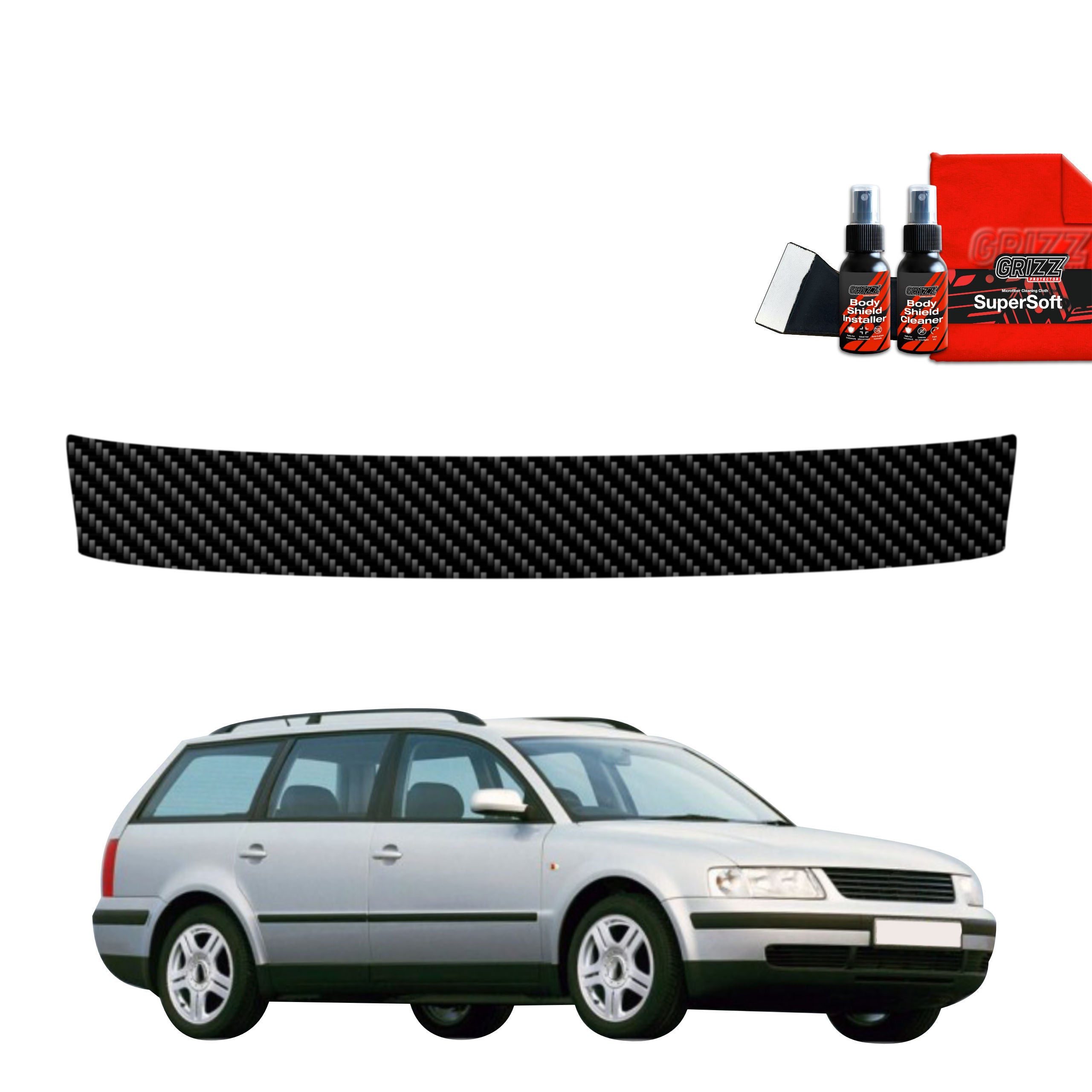 Kohlenstoff Schutzfolie Grizz Protector für Ladekante - Volkswagen Passat B5 Variant (1996-2000)