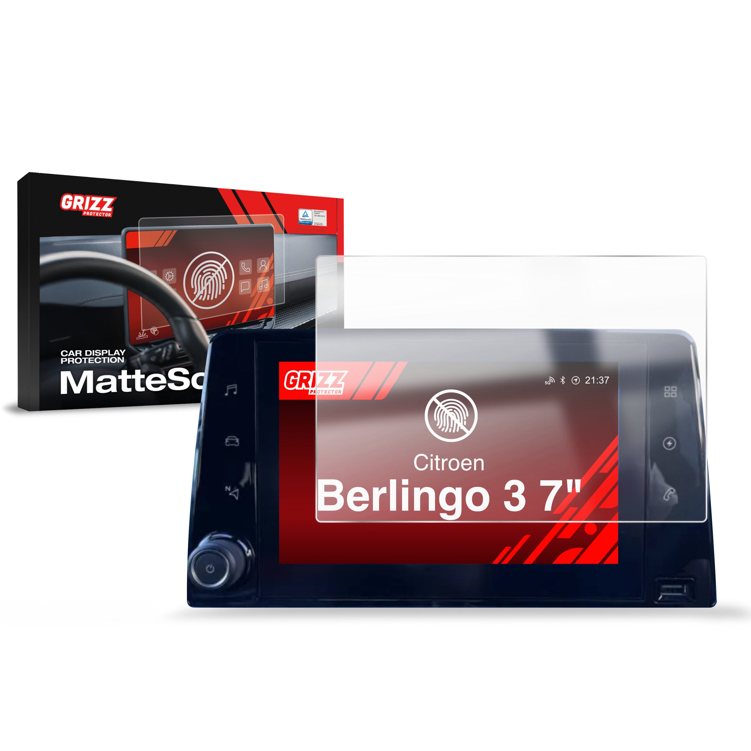 Matte Autodisplayfolie für Citroen Berlingo 3 (2018-2024), Grizz Protector