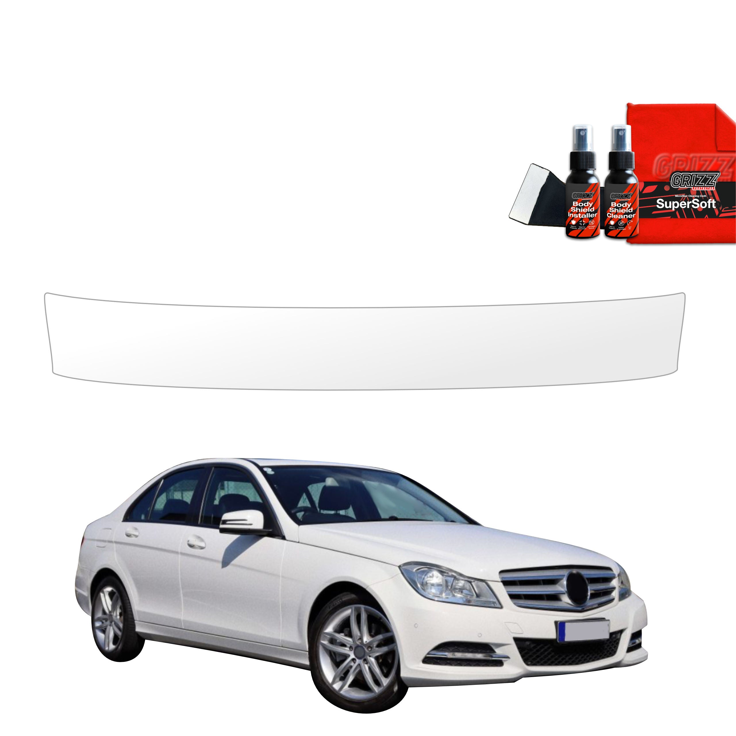 Schutzfolie Grizz Protector für Ladekante - Mercedes Benz C Klasse W204 Sedan Facelifting (2011-2014)