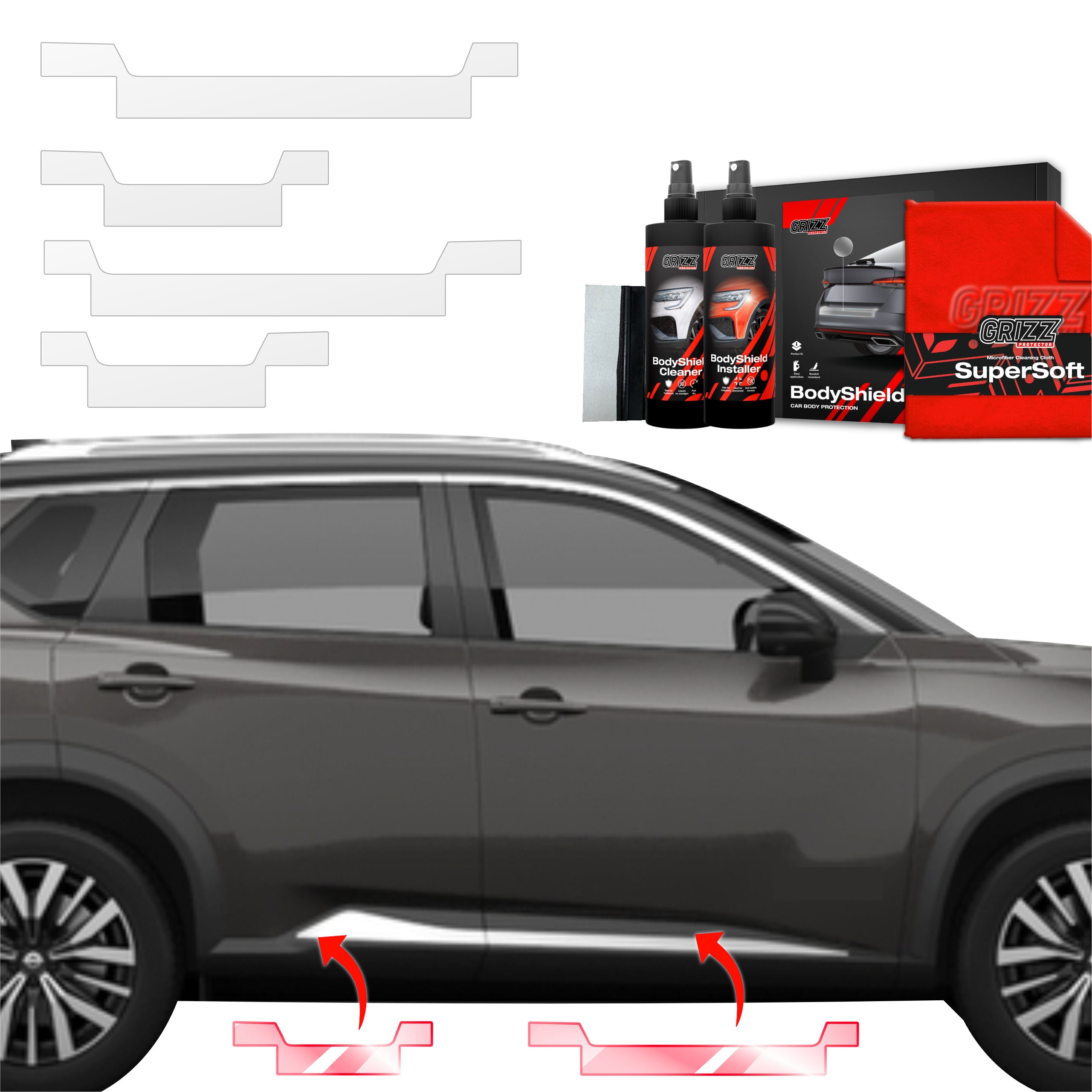 4in1 Schutzfolie Grizz Protector für Schweller - Nissan X-Trail Facelift (2024-2026)