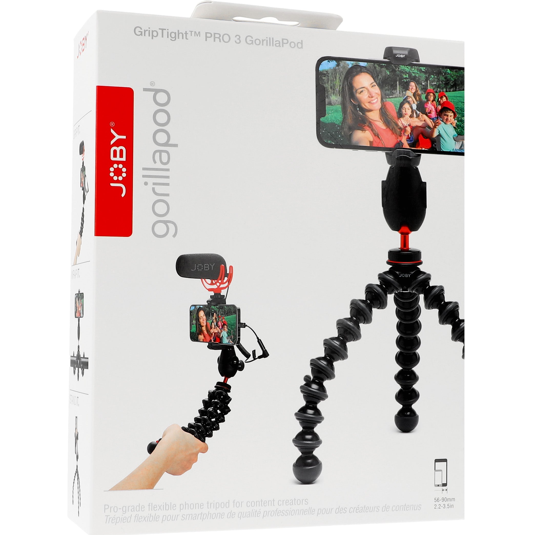 Fotostativ Joby GorillaPod 1K mit GripTight PRO 3 Klammer, Schwarz