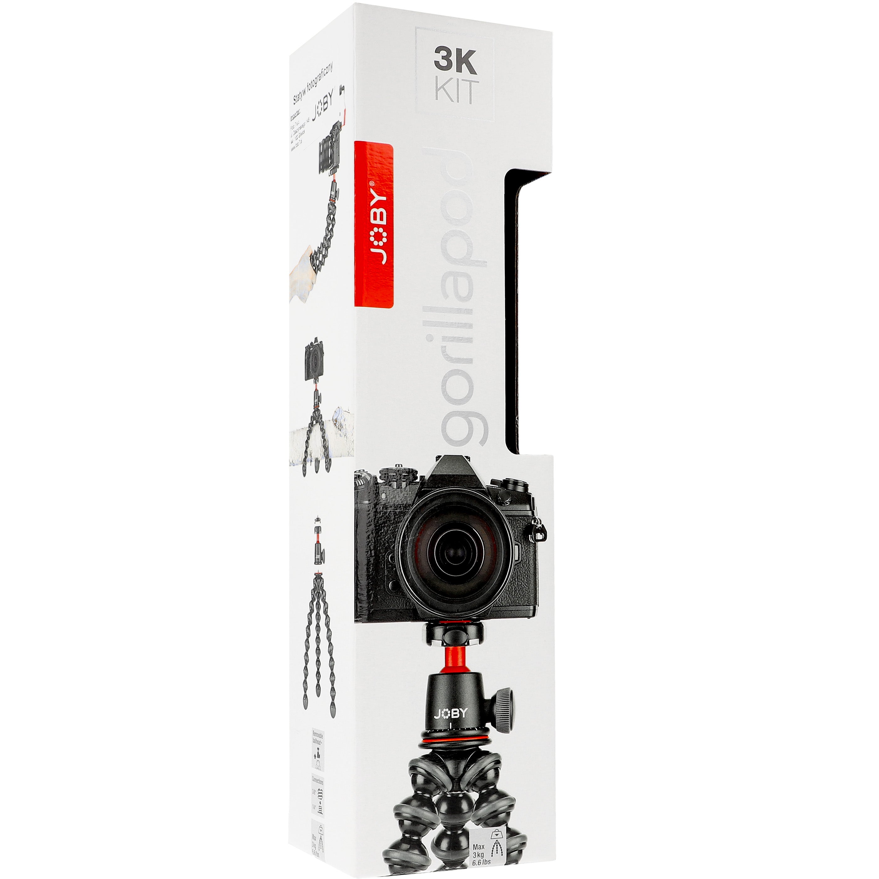 Fotostativ für Kameras, Camcorder und spiegellose Kameras, Joby GorillaPod 3K Kit, Schwarz