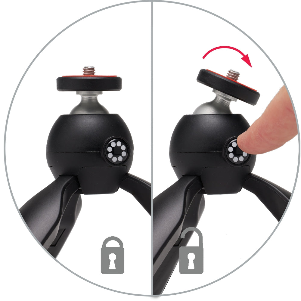 Fotostativ für Smartphones und GoPro, Joby HandyPod 2 mit Kugelkopf und GripTight 360 Halter, Schwarz