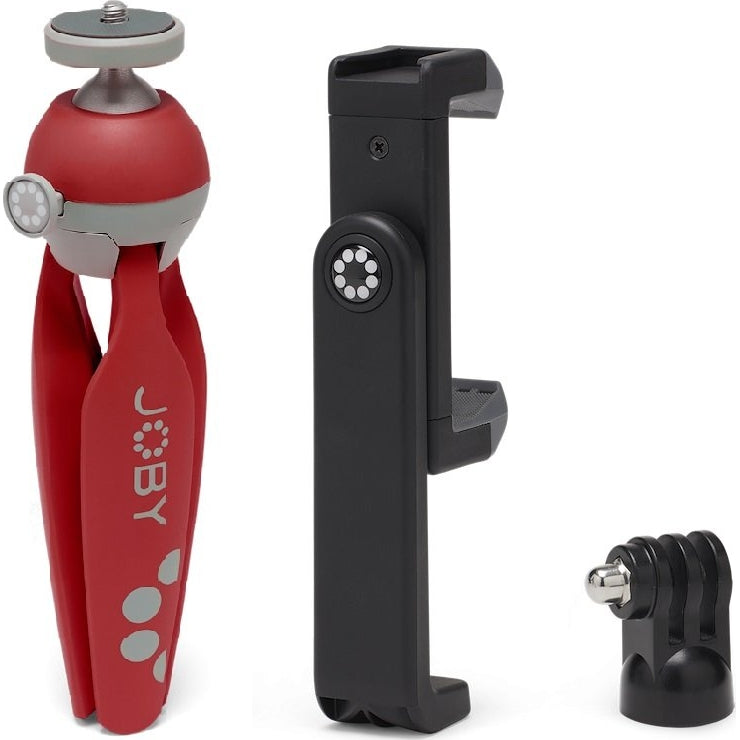 Fotostativ für Smartphones und GoPro, Joby HandyPod 2 mit Kugelkopf und GripTight 360 Halter, Rot