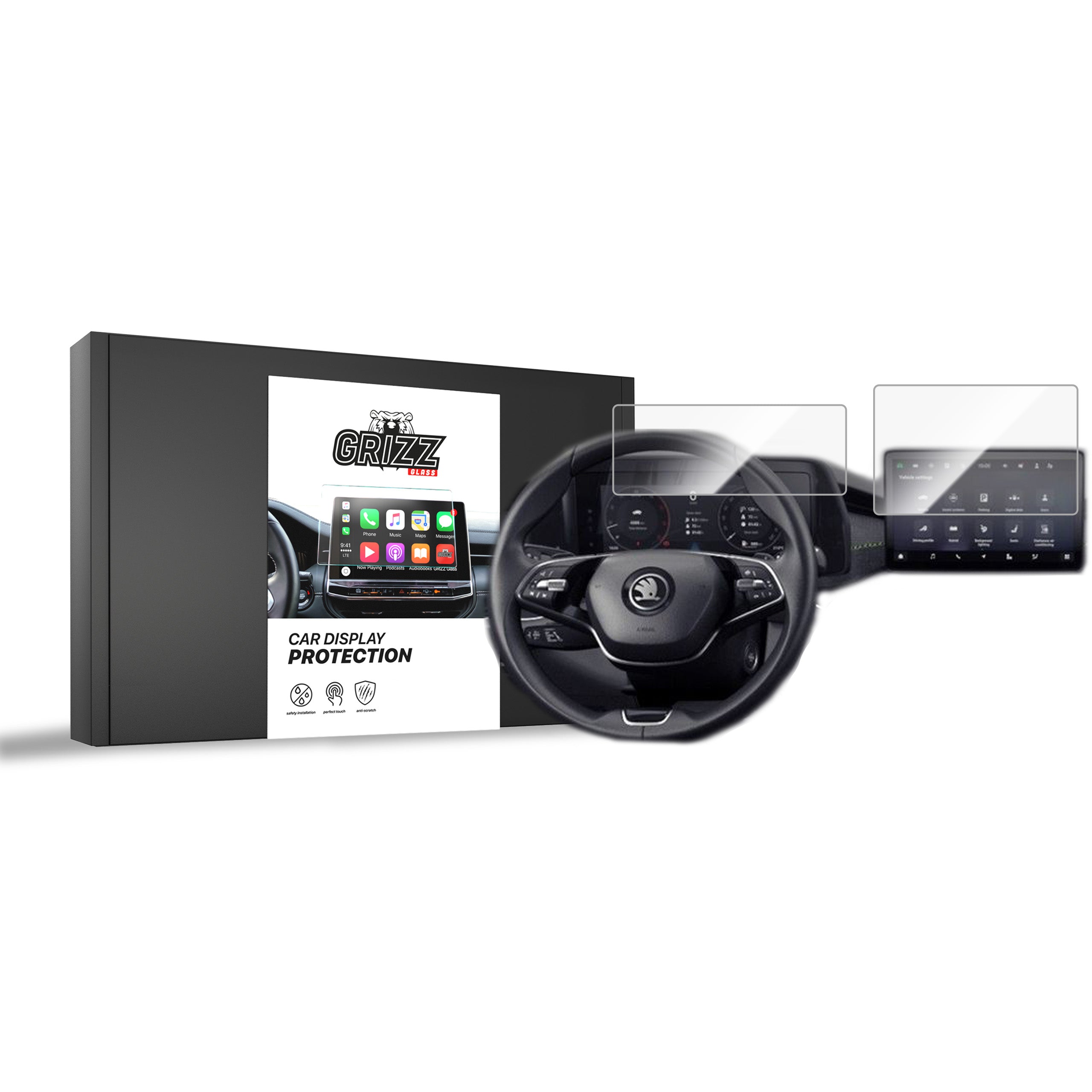 Keramische Autodisplayfolie 2in1 für Skoda Superb 13" (2024-2026), Grizz Protector