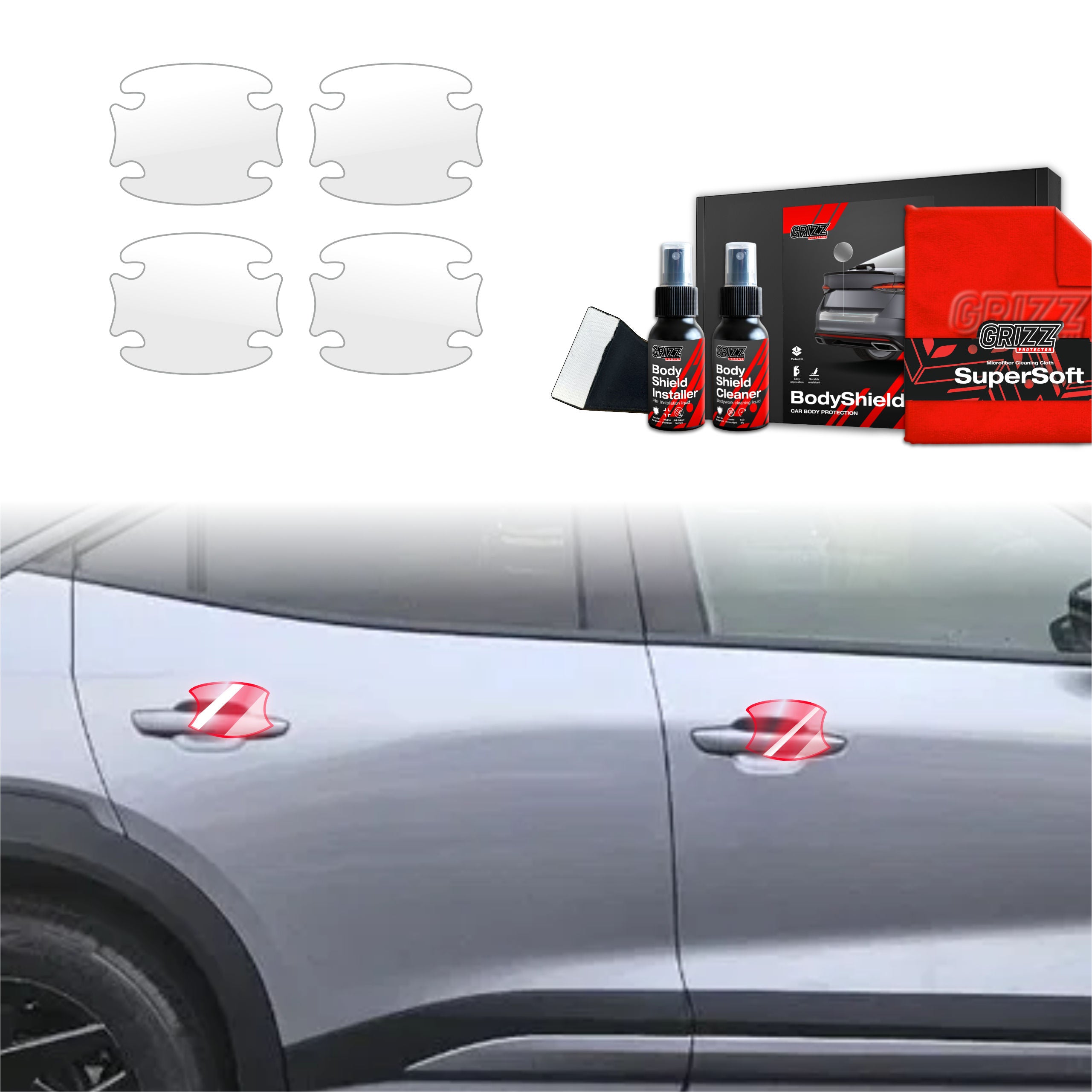 4in1 Schutzfolie Grizz Protector für Türgriffmulden - Opel Mokka (2021-2026)