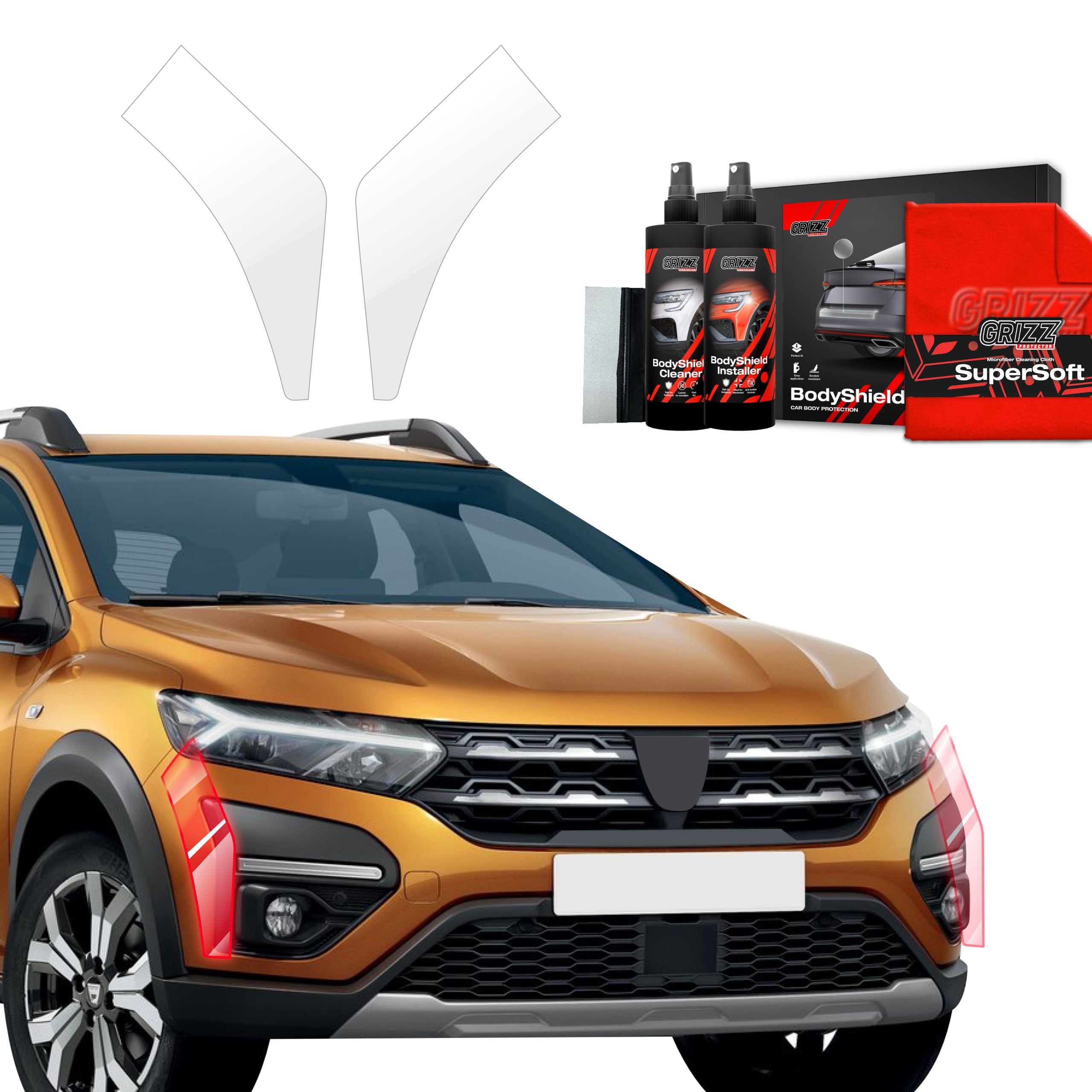 2in1 Schutzfolie Grizz Protector für Stoßstange - Dacia Sandero (2020-2026)