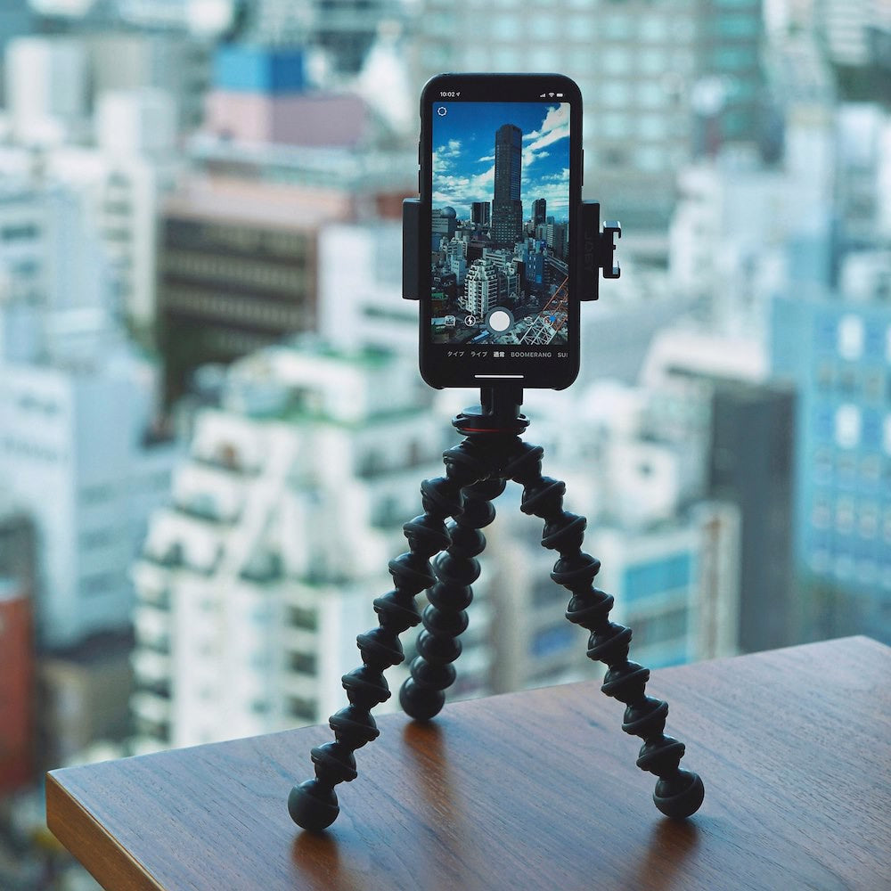 Fotostativ für Smartphones, Joby GorillaPod 1K mit GripTight PRO Klammer, Schwarz