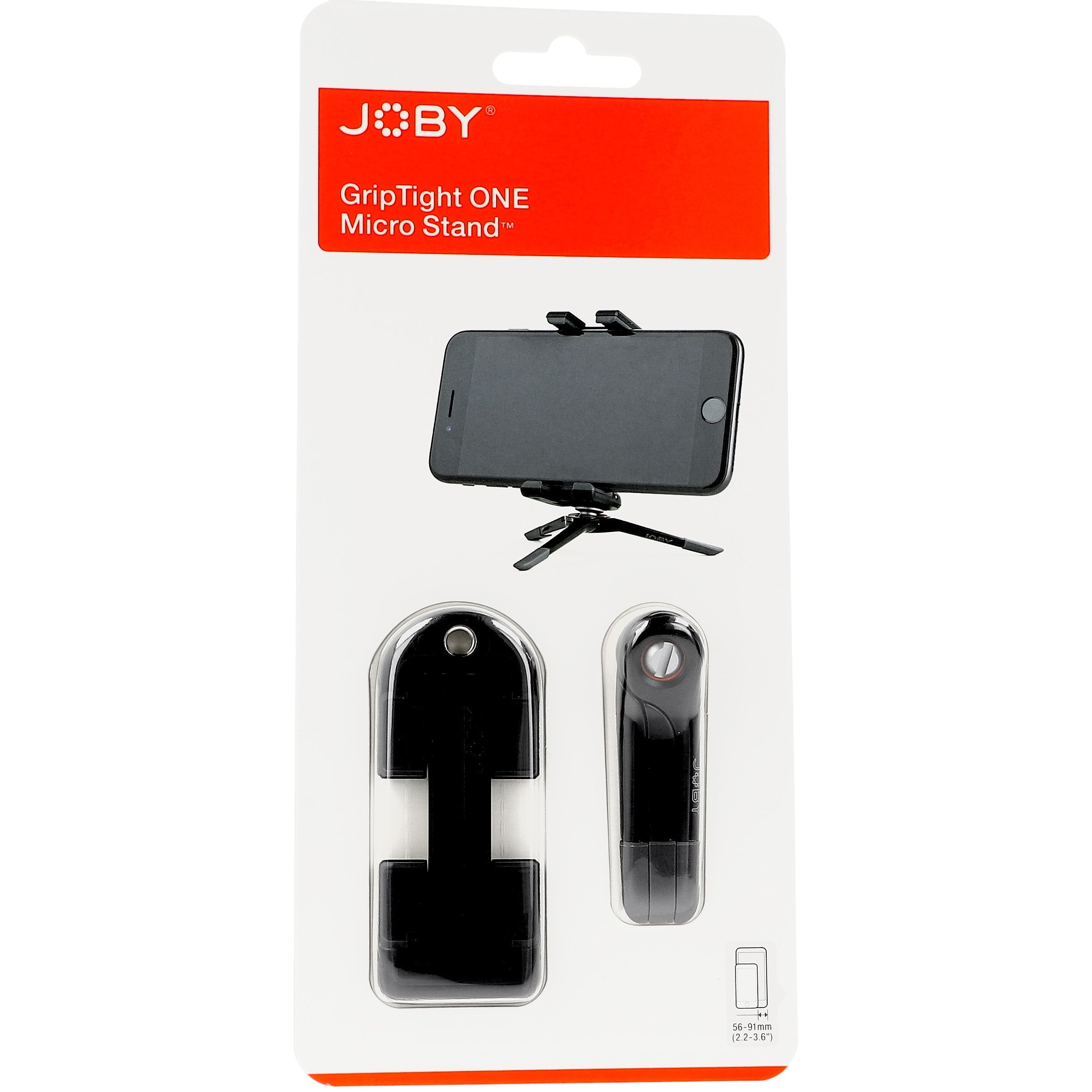 Fotostativ für Smartphone, Joby GripTight ONE Micro mit Kugelkopf und Klammer, Schwarz