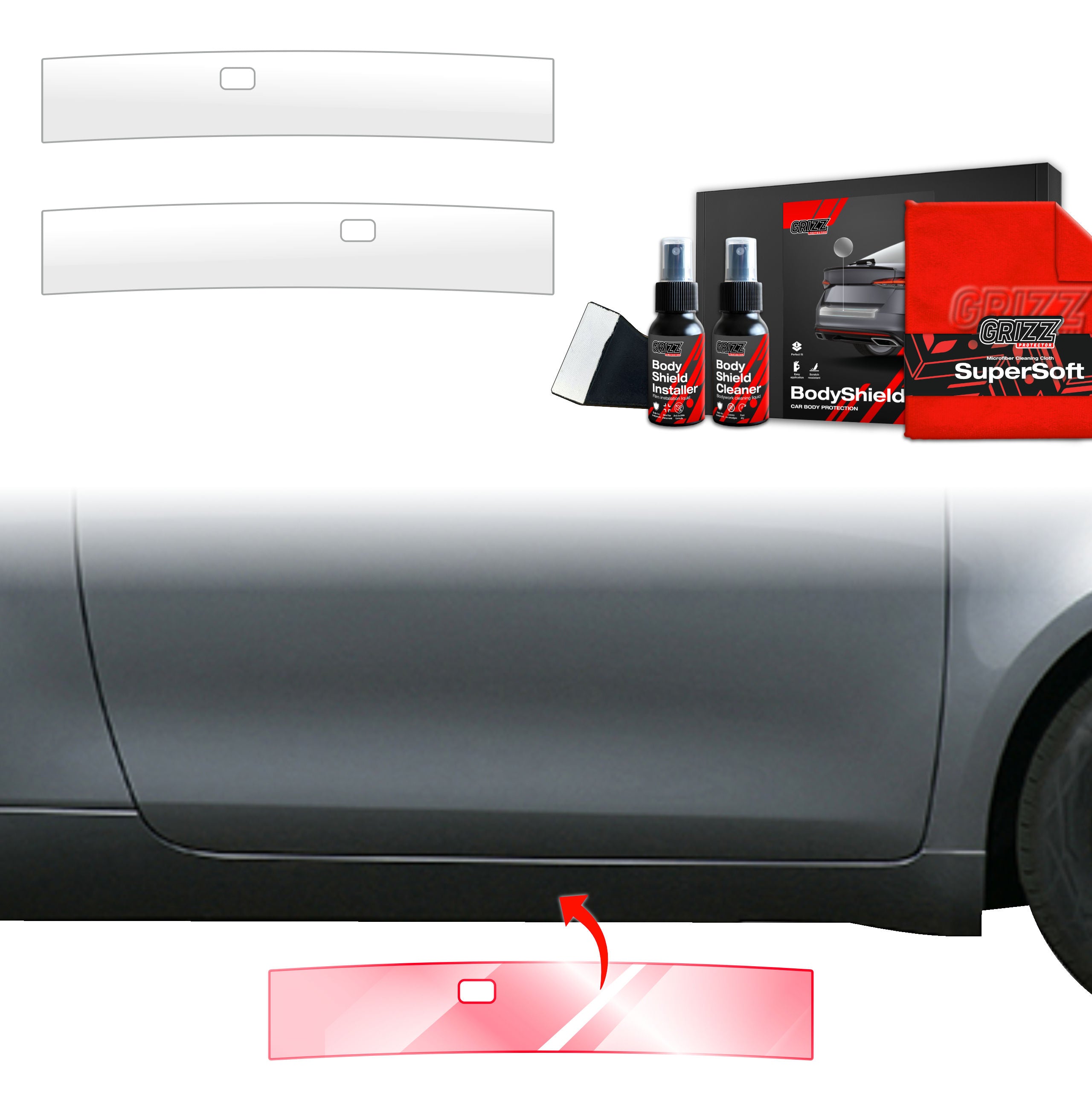 2in1 Schutzfolie Grizz Protector für Schweller - Fiat 500 (2016-2026)