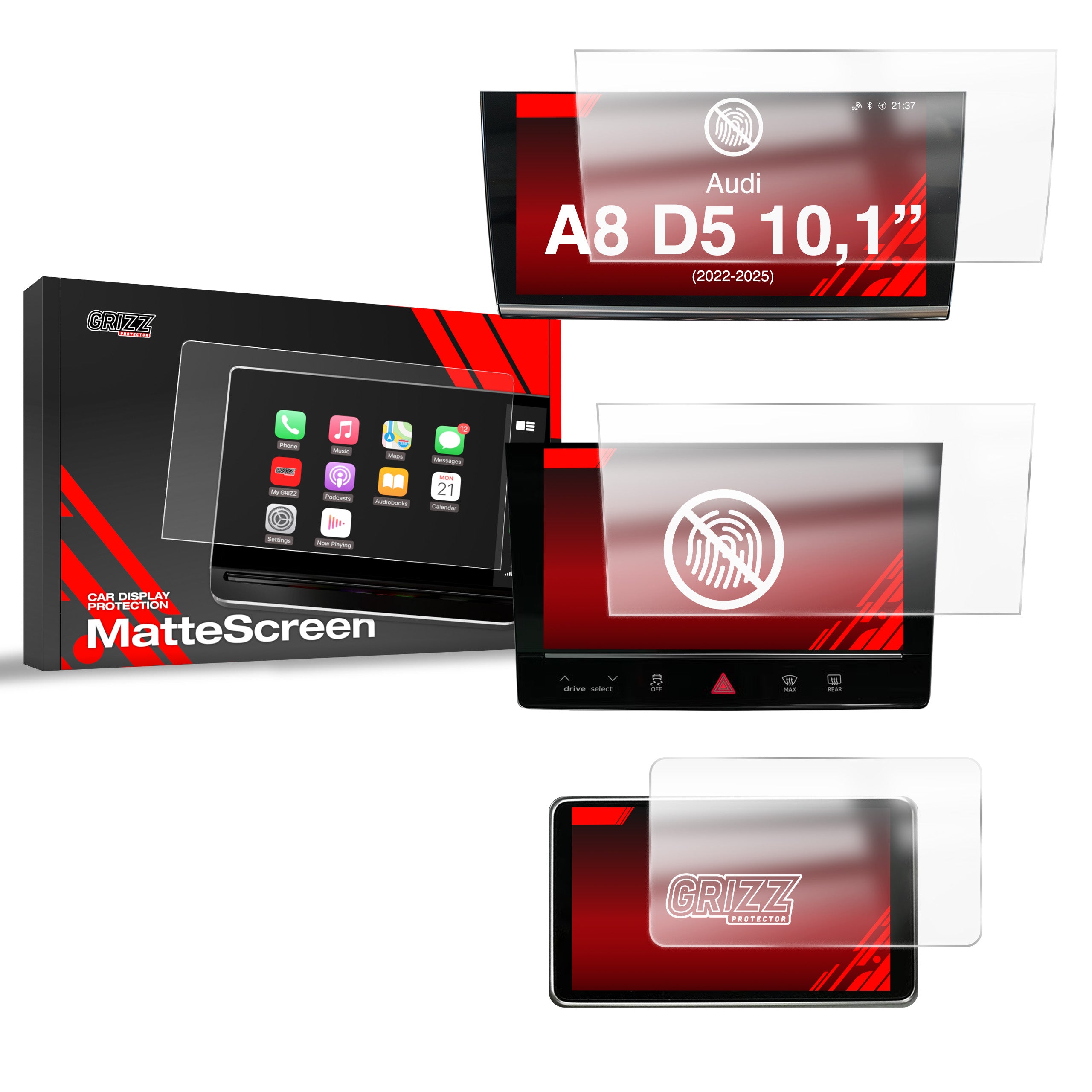 Matte Autodisplayfolie 3in1 für Audi A8 D5 (2022-2026), Grizz Protector
