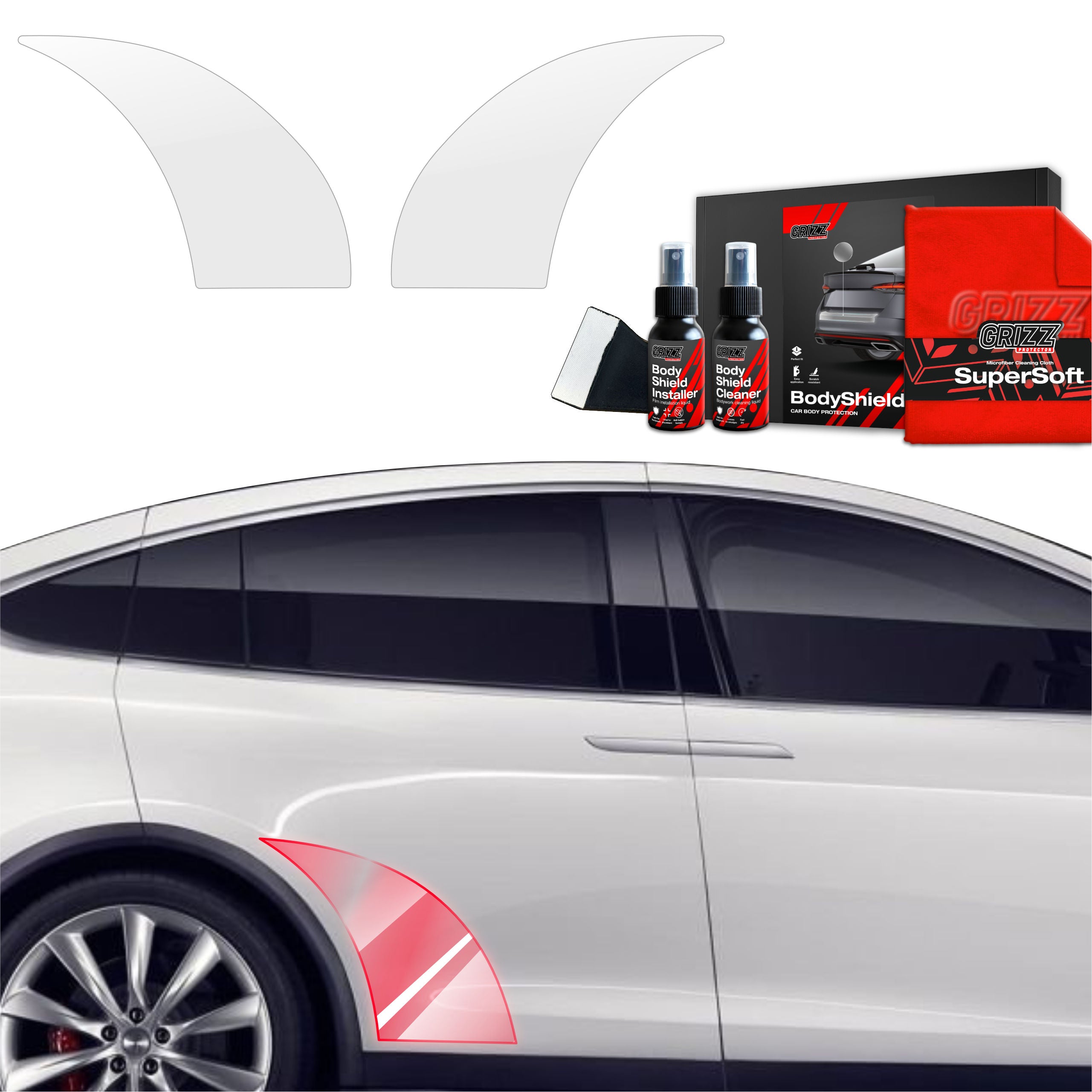 2in1 Schutzfolie Grizz Protector für hinteren Seitenschweller - Tesla Model X (2021-2026)