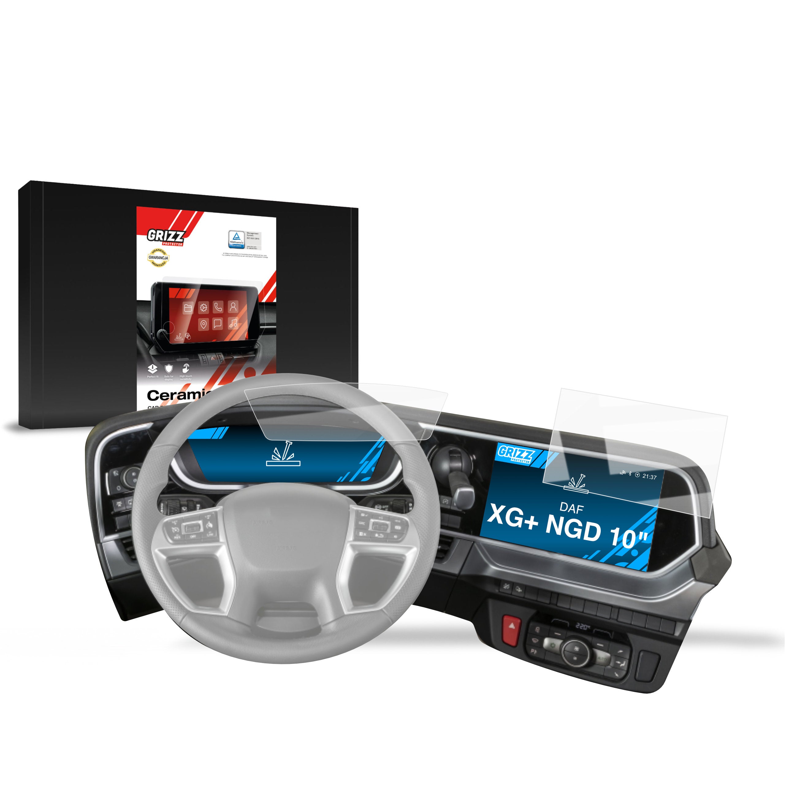 Keramische Autodisplayfolie 2in1 für DAF XG+ NGD, Grizz Protector