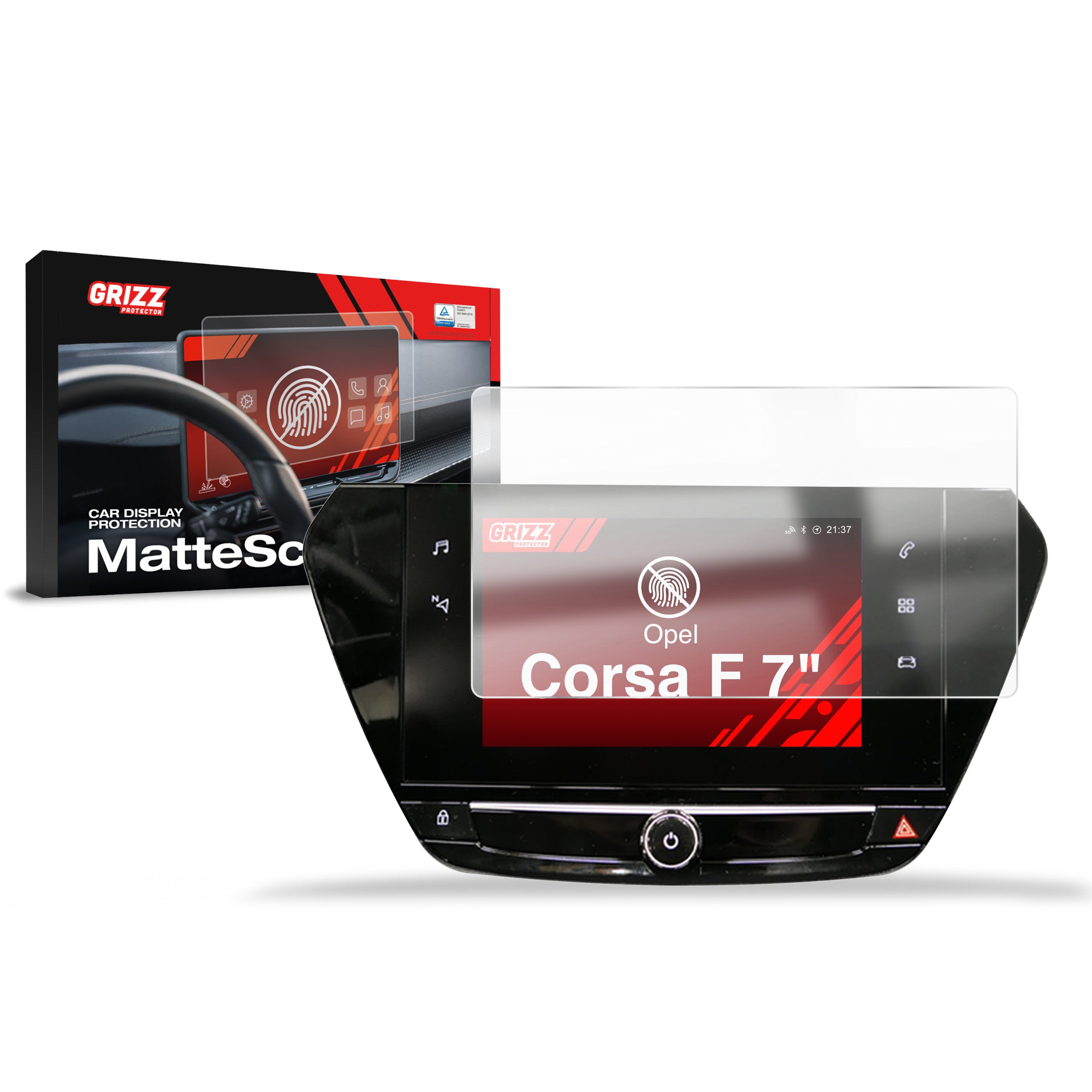 Matte Autodisplayfolie für Opel Corsa F 7" (2020-2024), Grizz Protector