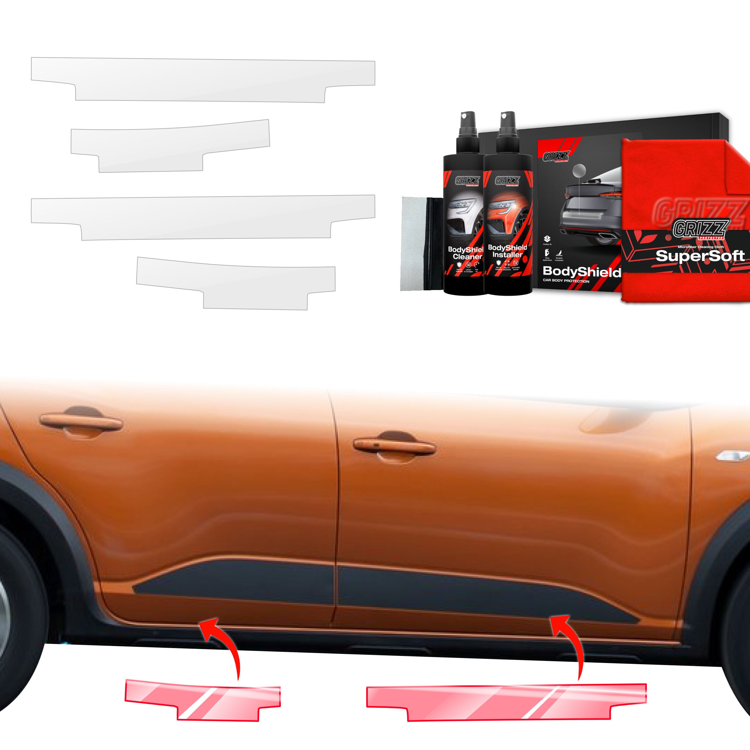 4in1 Schutzfolie Grizz Protector für Schweller - Dacia Sandero (2020-2026)