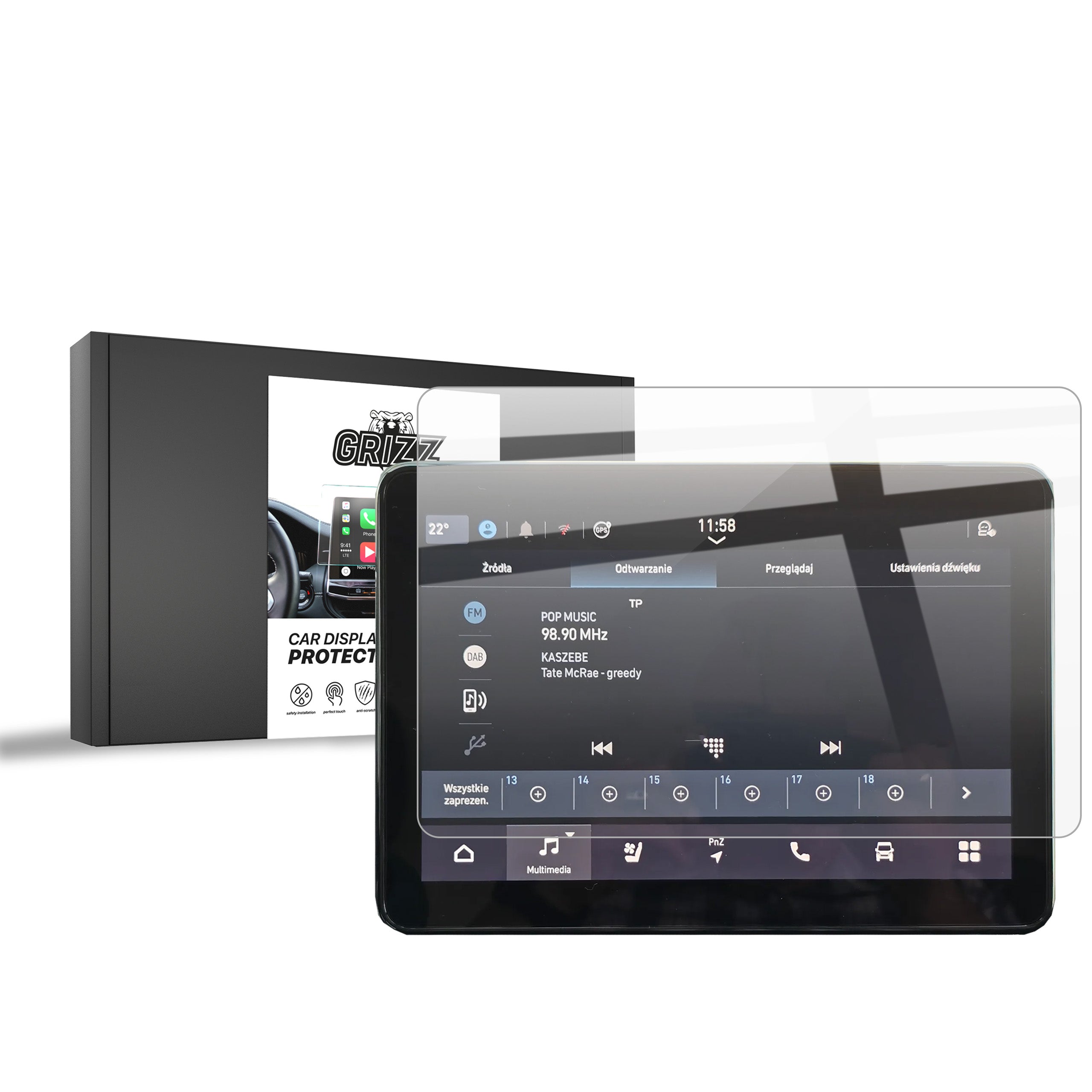 Keramische Autodisplayfolie für Peugeot Boxer 10" (2024-2025), Grizz Protector