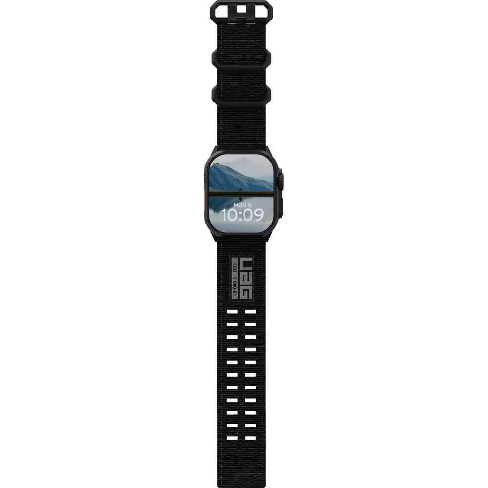 Armband für Apple Watch 44/45/46/49 mm, UAG Metropolis, Schwarz mit schwarzer Schnalle (7/7)